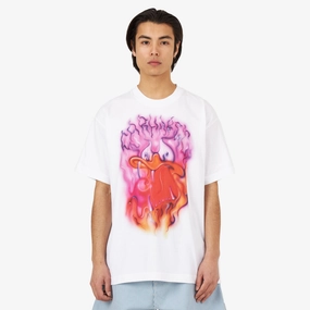 Carhartt WIP Babybrush Duck T-shirt / White Ruffled edges sweater silhouette