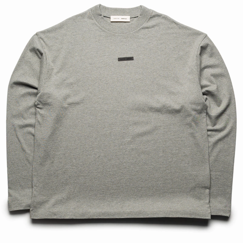 Windy day Fear Of God Essentials Classic Fit L/S Tee - Concrete Heather