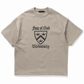 Fear Of God Essentials Heavy Crewneck Tee - Heather Gray Senior Style Seamless Shoulder Transition