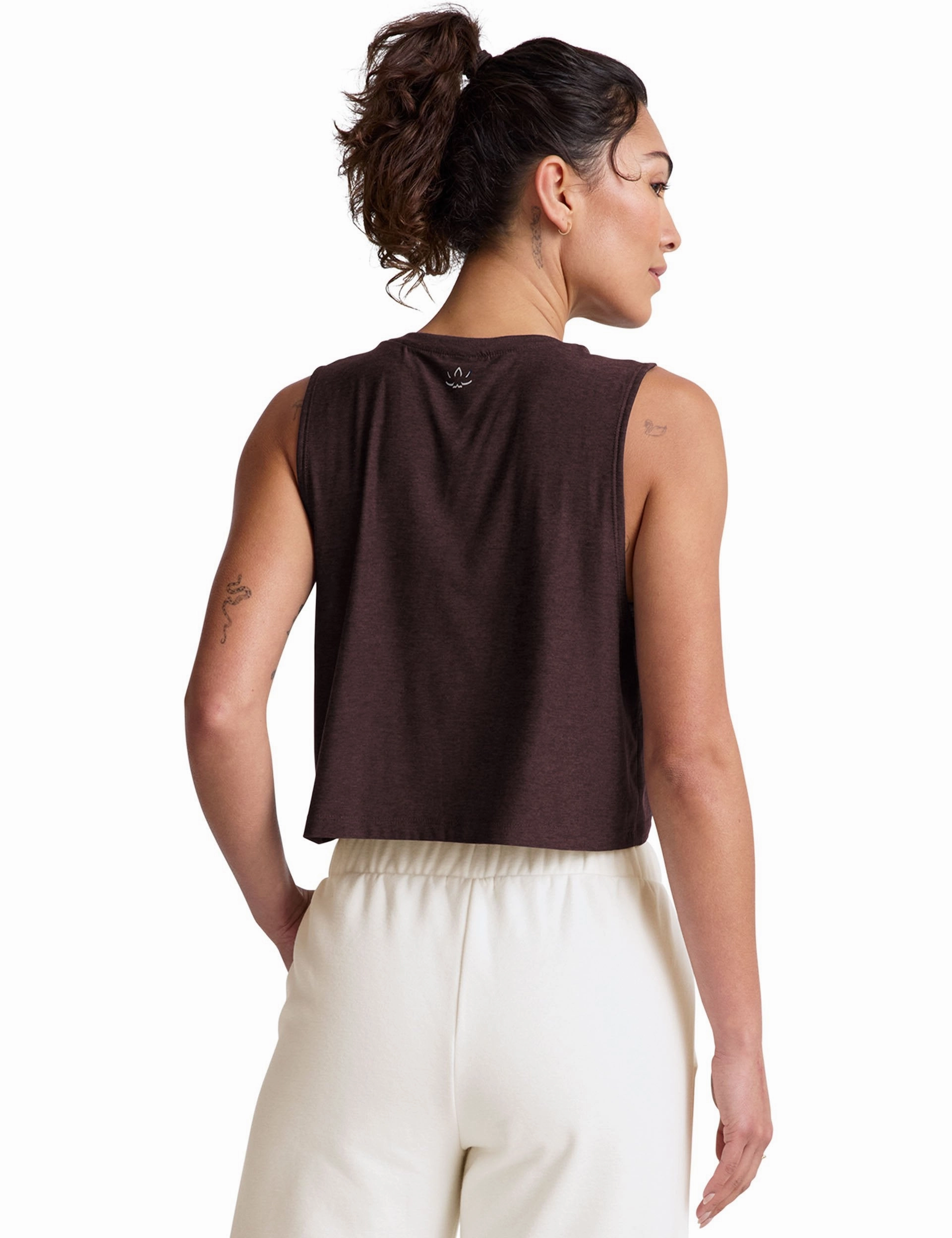 Energy - Saving Featherweight Minimal Cropped Tank - Dark Chocolate Heather