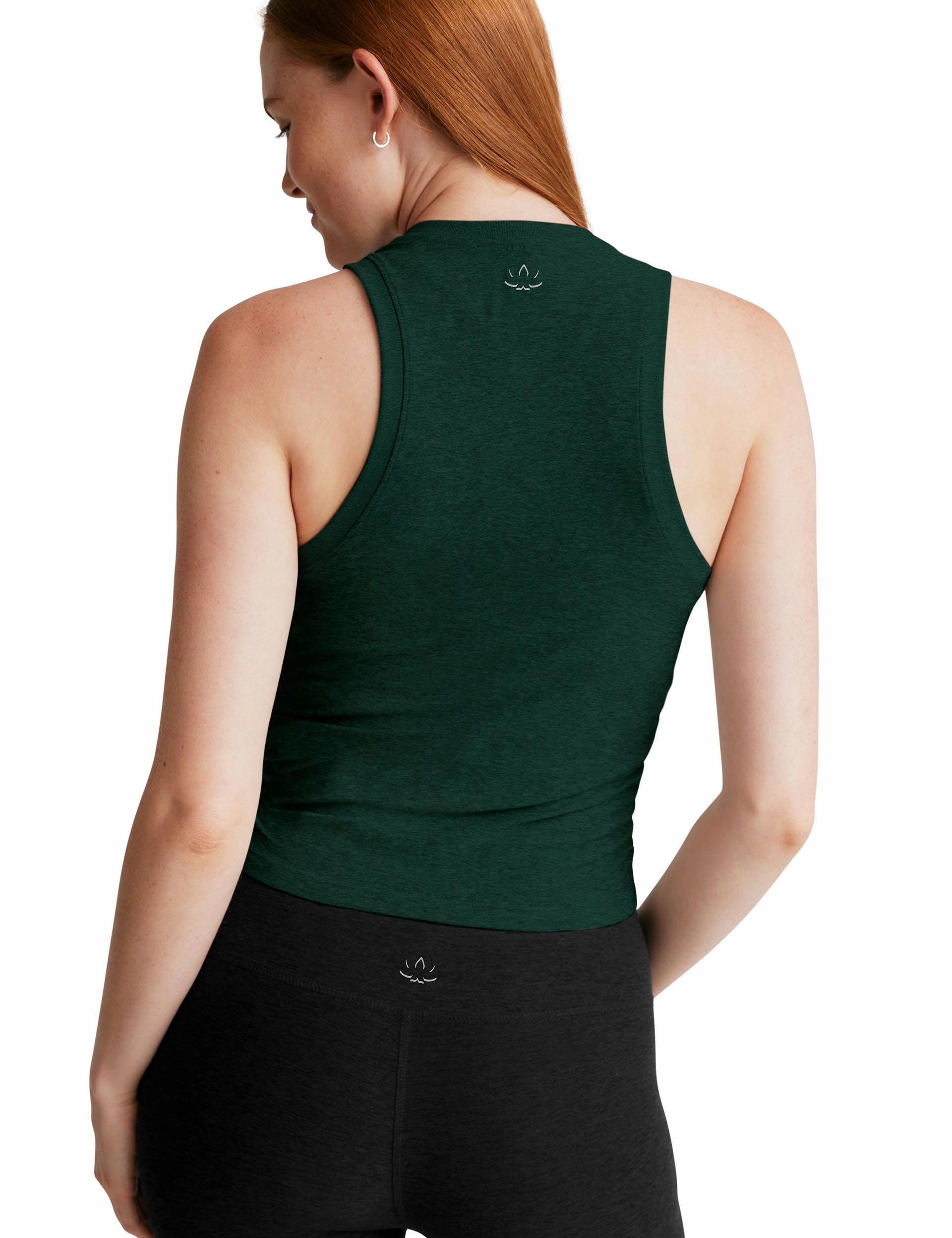 Featherweight Your Fit Shirred Tank - Dark Spruce Green Heather product promotion High End