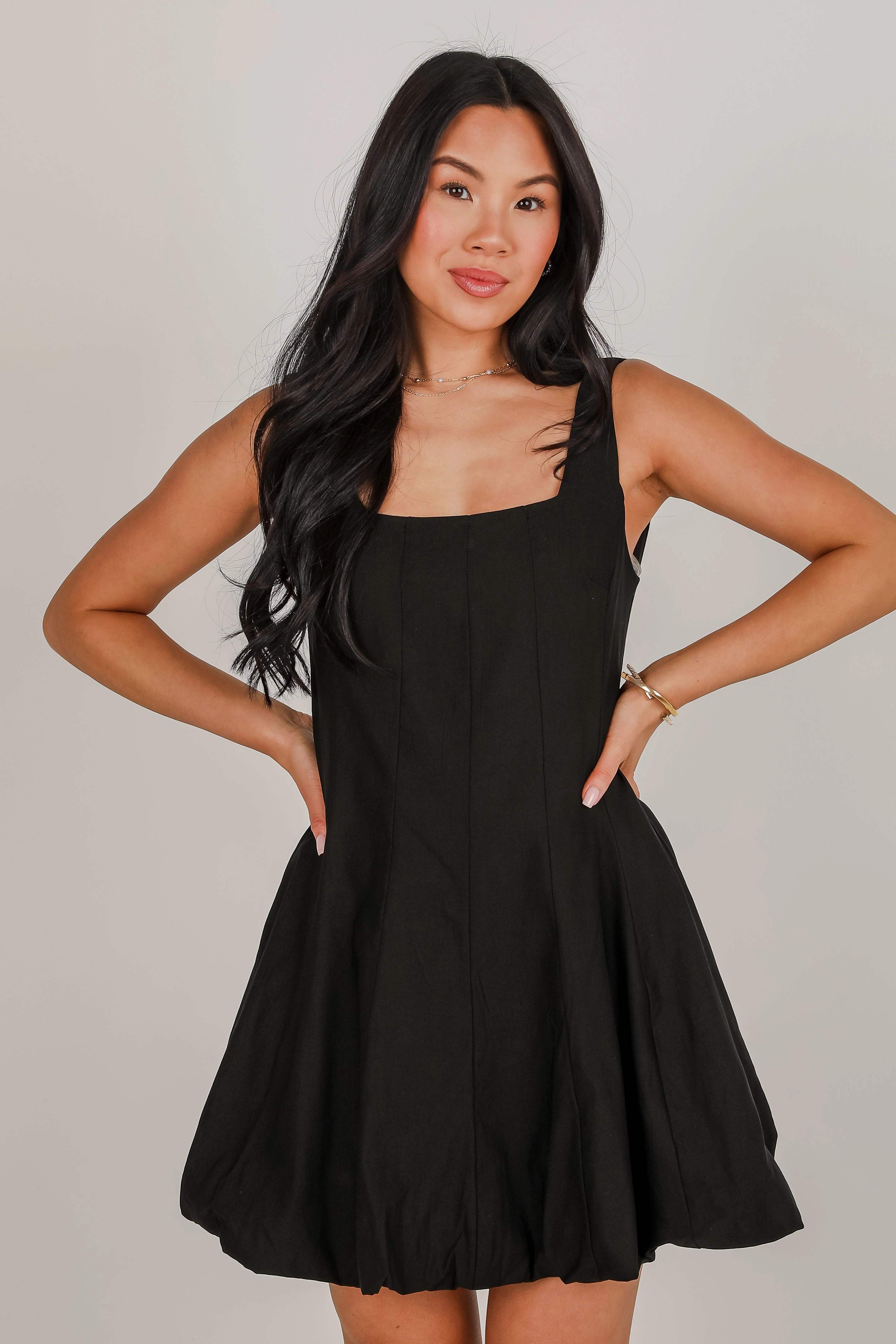 Natural Fit Comfy Shape FINAL SALE - According To You Bubble Hem Mini Dress
