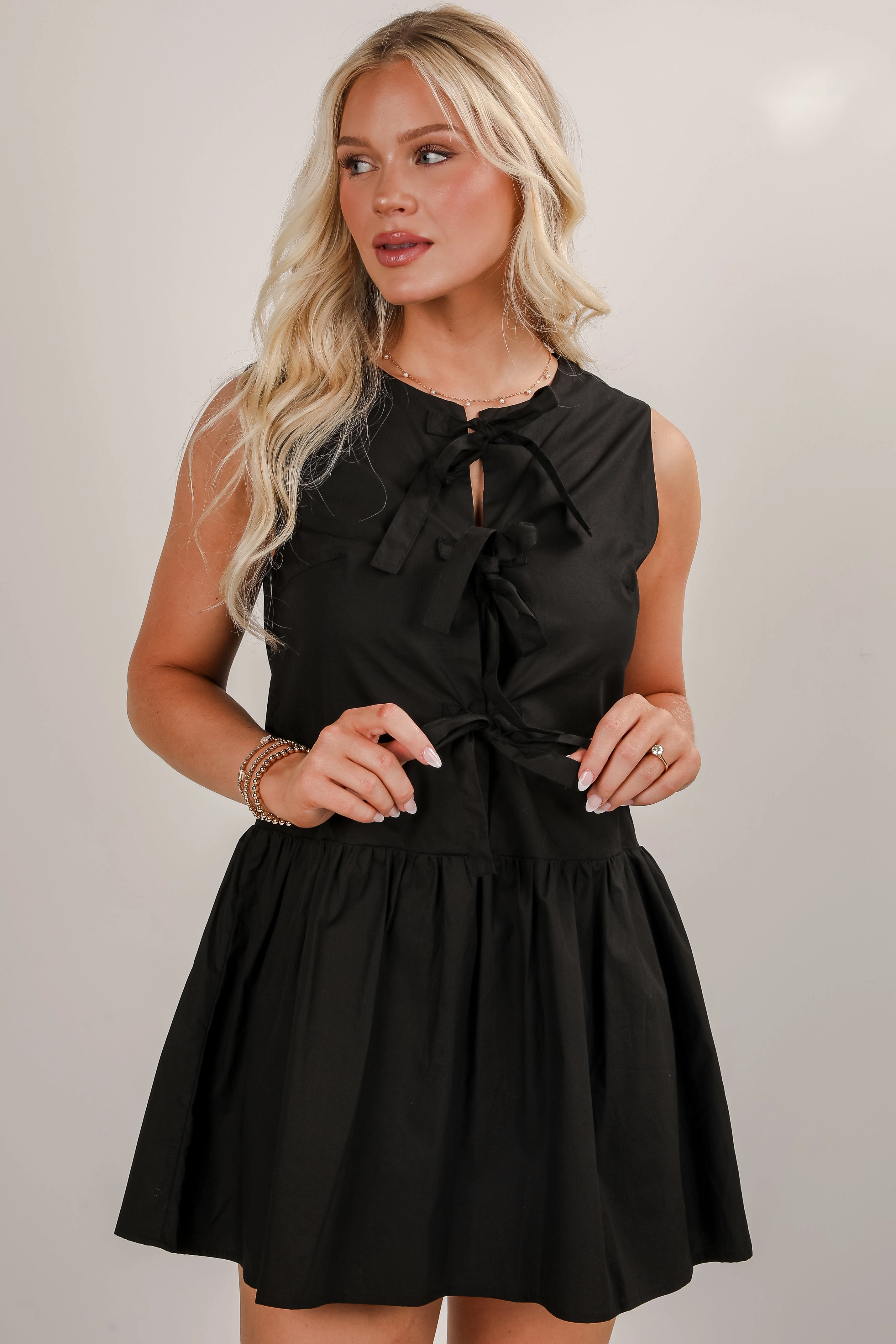 Cool Texture Anti-Static-Finish FINAL SALE - Coming Back For You Bow Mini Dress