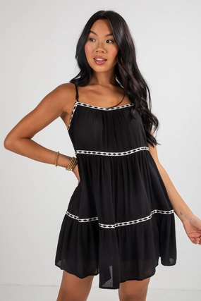 FINAL SALE - Easy Breezy Black Romper Dress Versatile party outfit