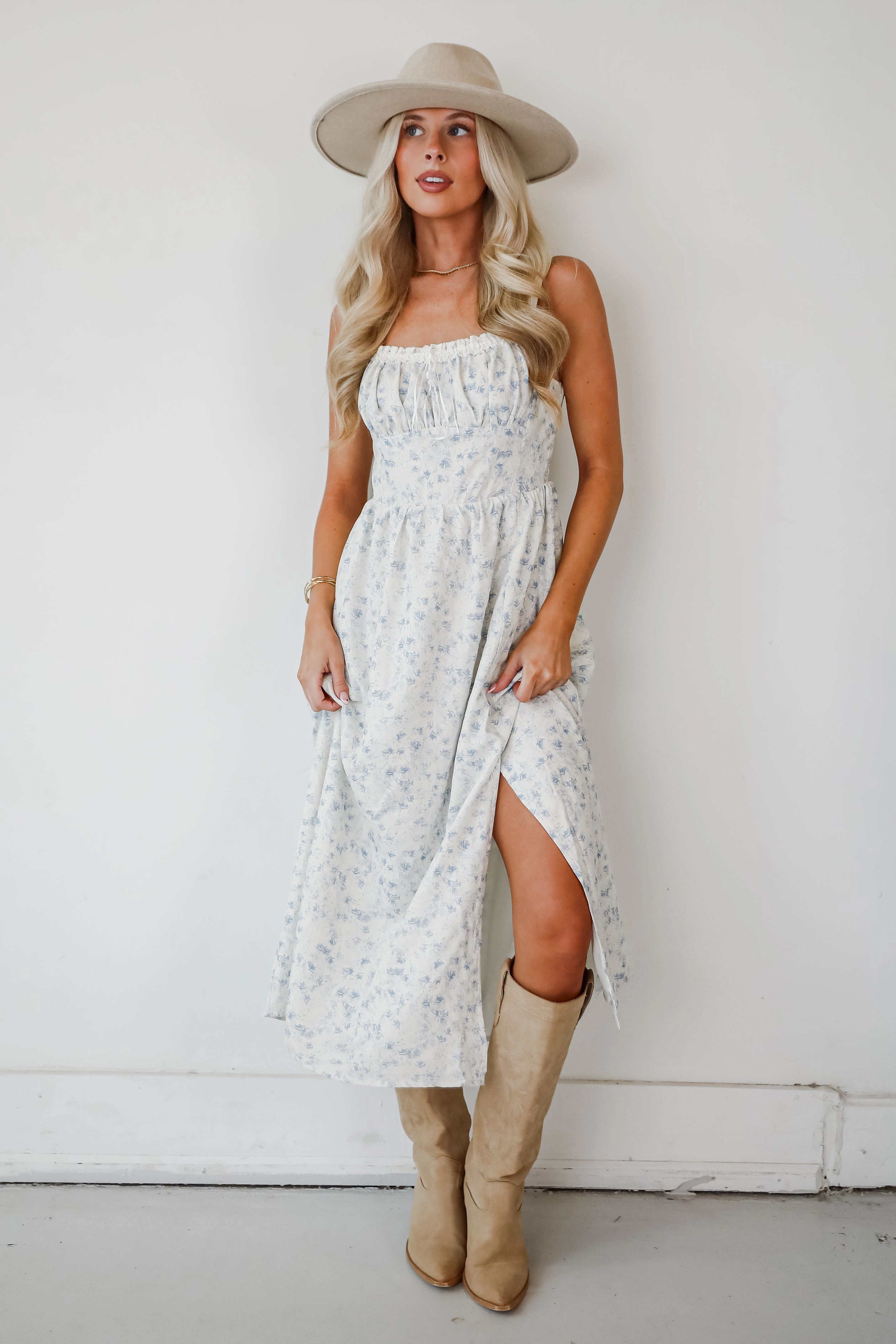 Relaxed Line Live Soft FINAL SALE - Glowing Wonder Ivory Midi Dress