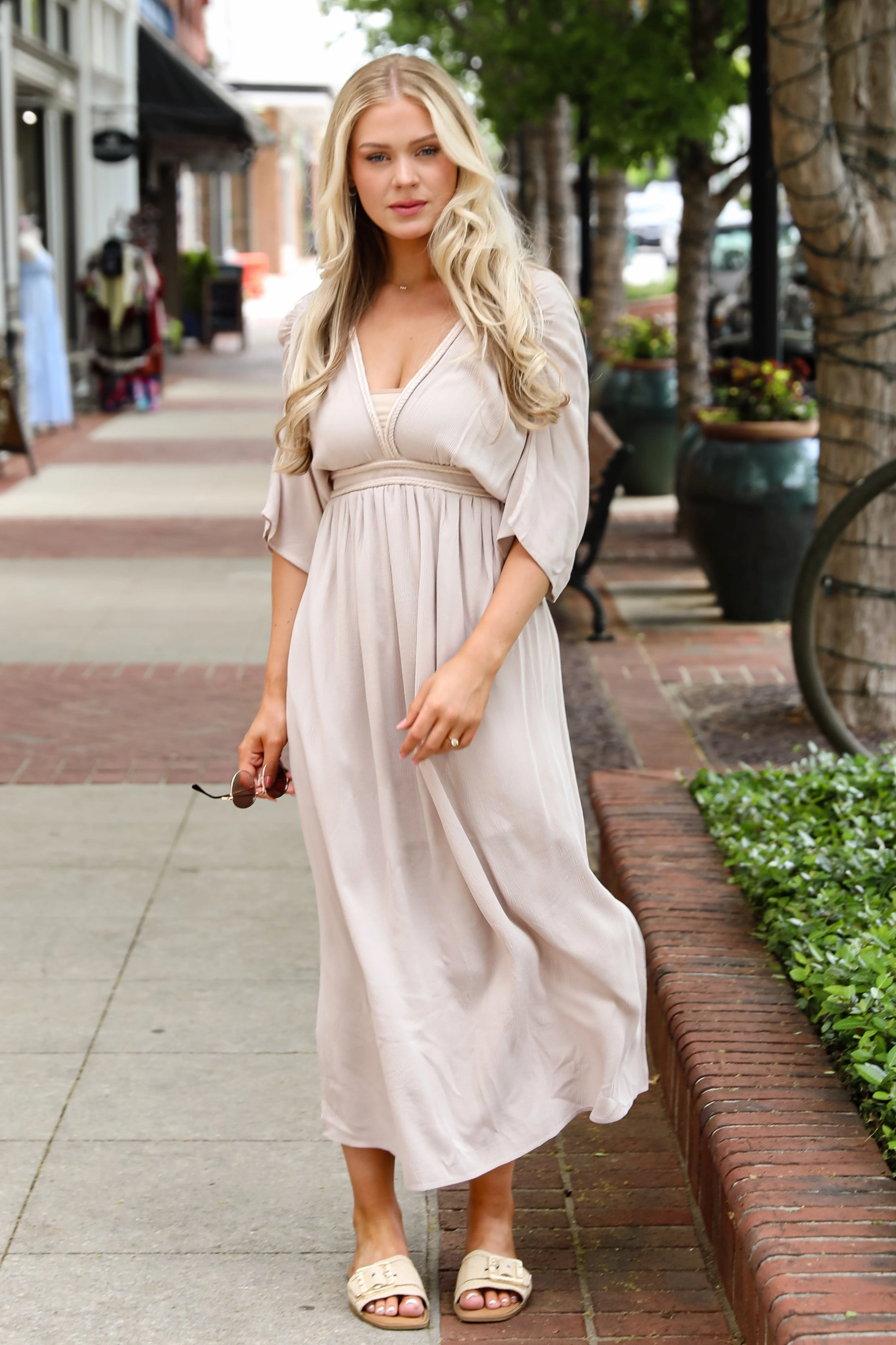 FINAL SALE - Goddess Aura Natural Maxi Dress Pure Tone