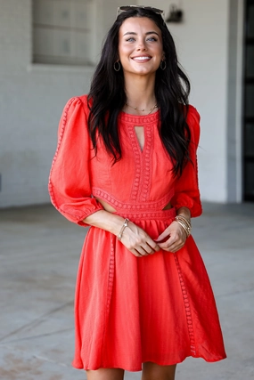 Dreamy Silhouette FINAL SALE - Keep It Up Red Cutout Mini Dress