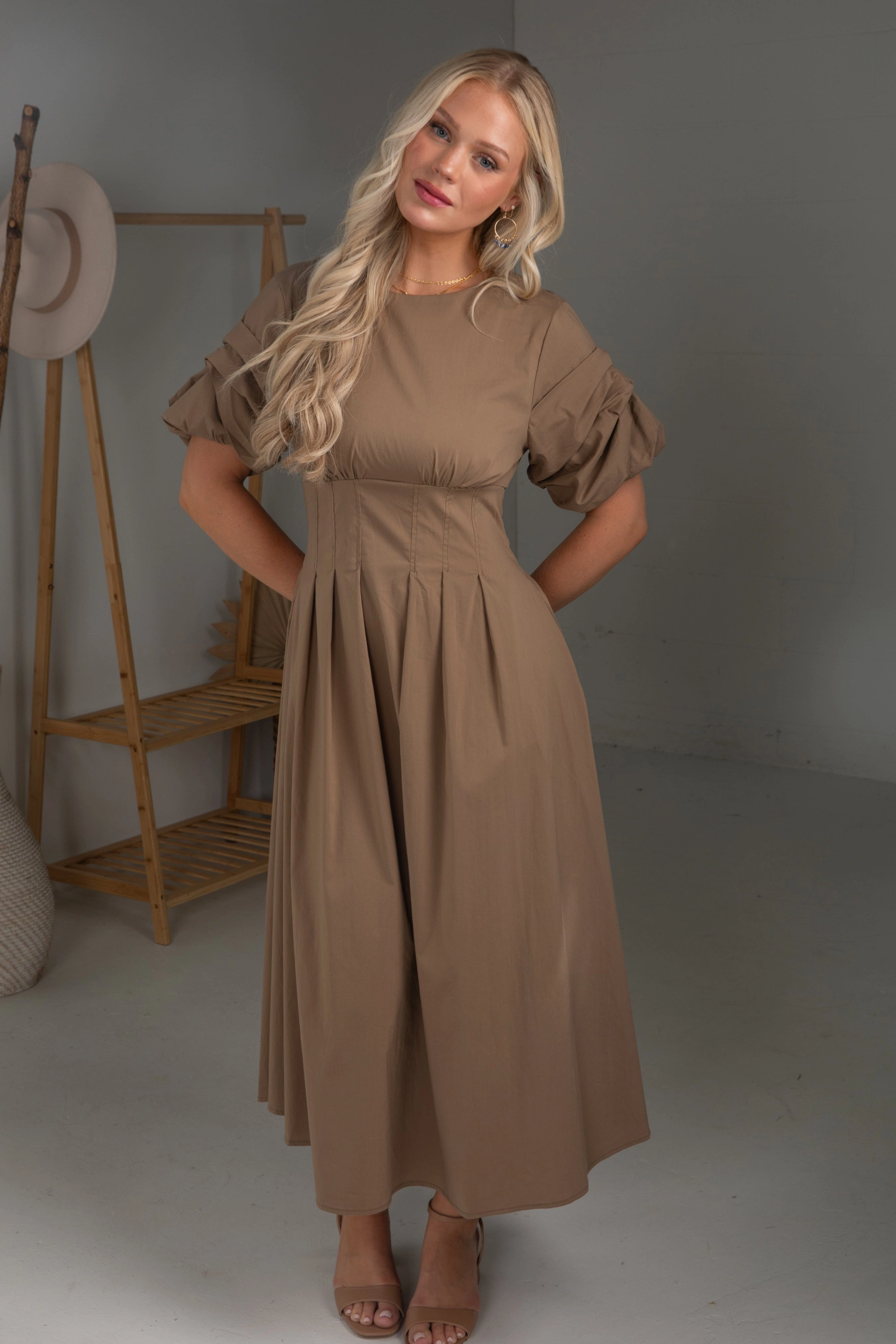 FINAL SALE - Nights Like This Mocha Maxi Dress Zip-Closure Refined Stitch