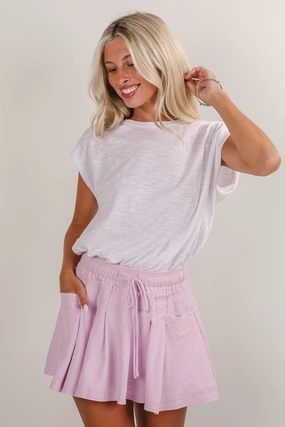 FINAL SALE - On My Terms Lilac Mini Dress Soft and Relaxed Glossy Fabric