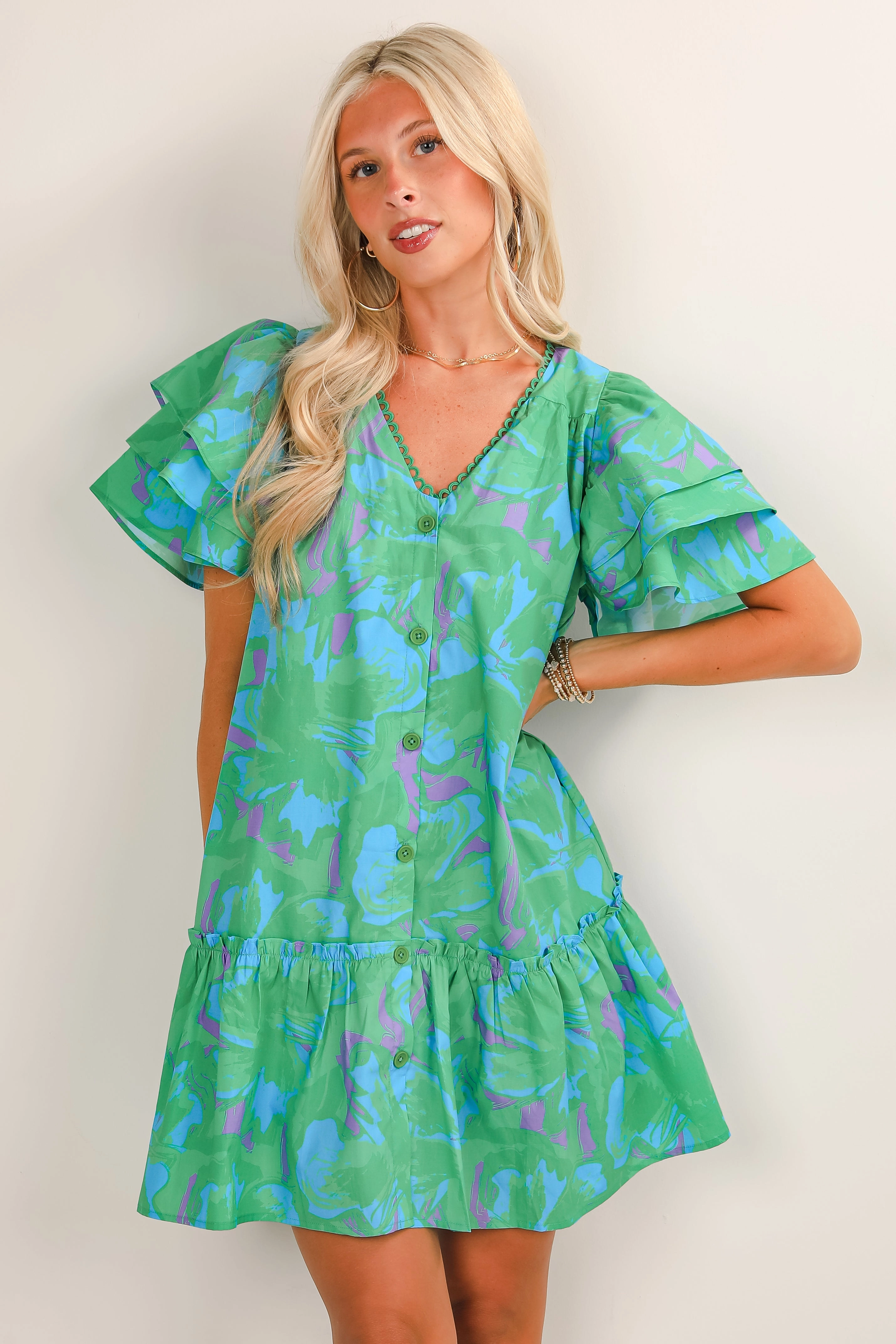 Comfy and Cozy FINAL SALE - Rooting For You Green Mini Dress