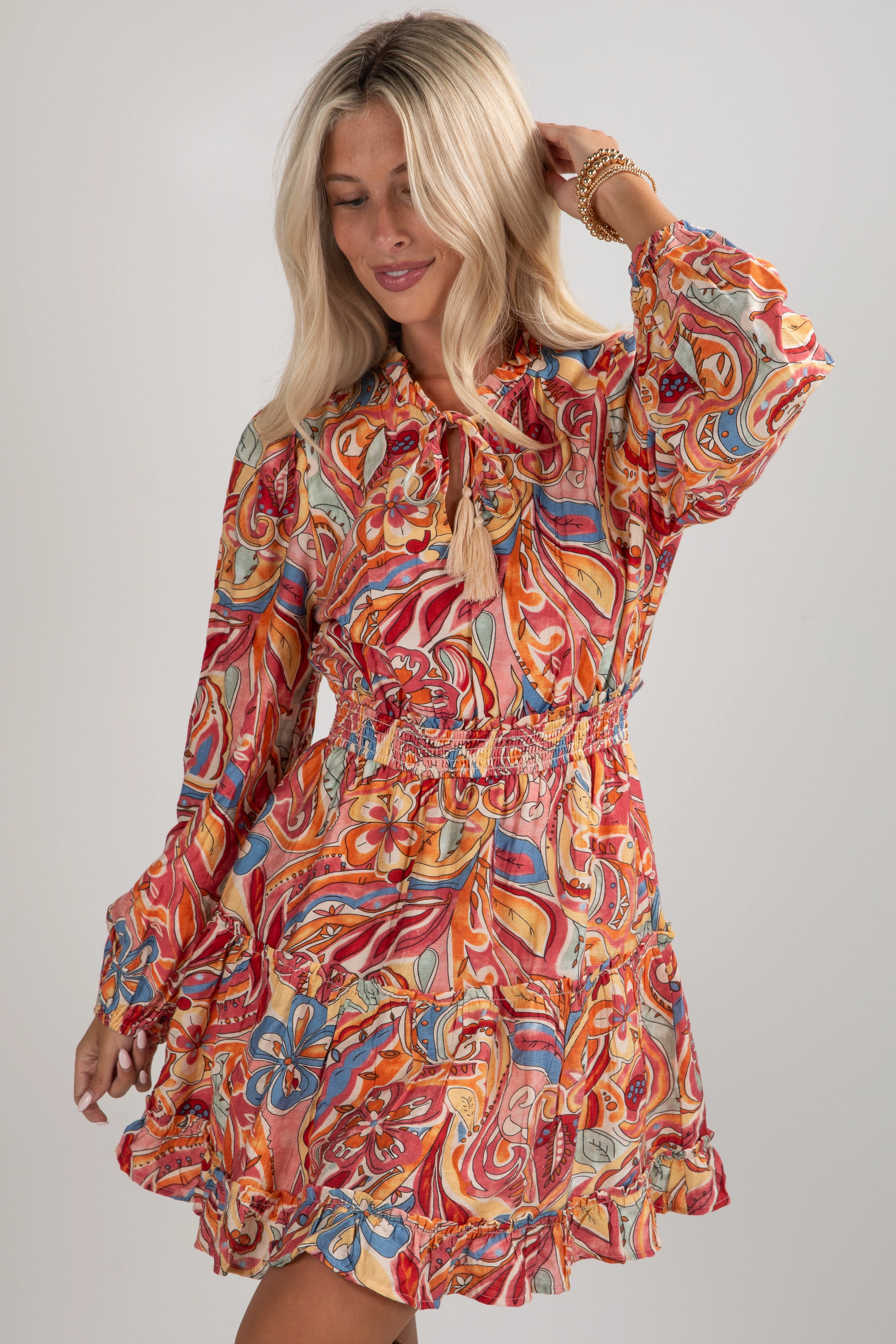 All Inclusive Chic Silhouette FINAL SALE - The Light In You Pink Paisley Floral Mini Dress