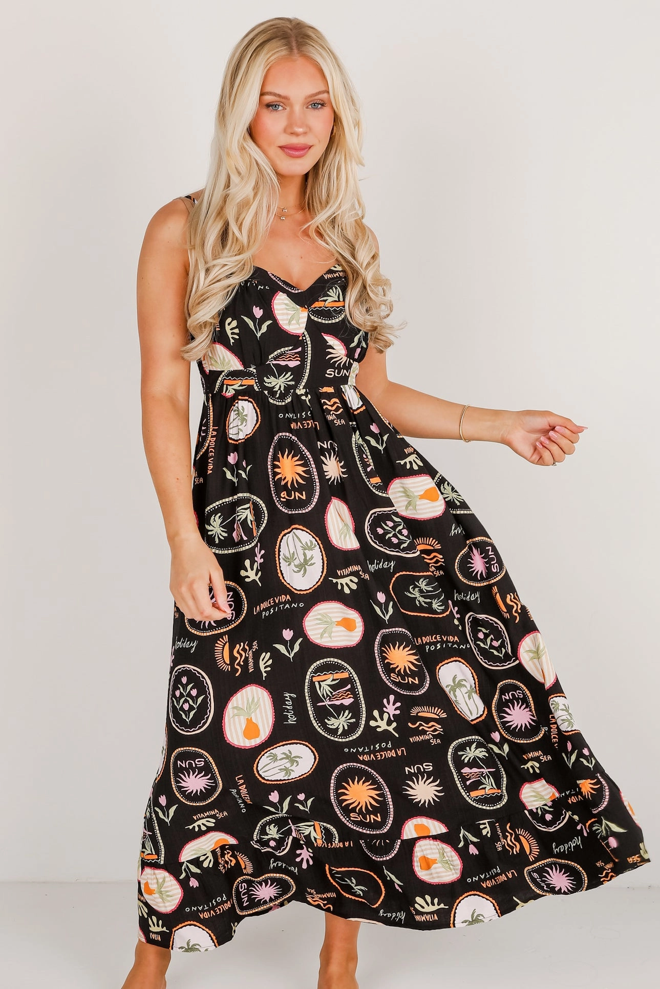 FINAL SALE - Vitamin Sea Black Maxi Dress BreathableLining