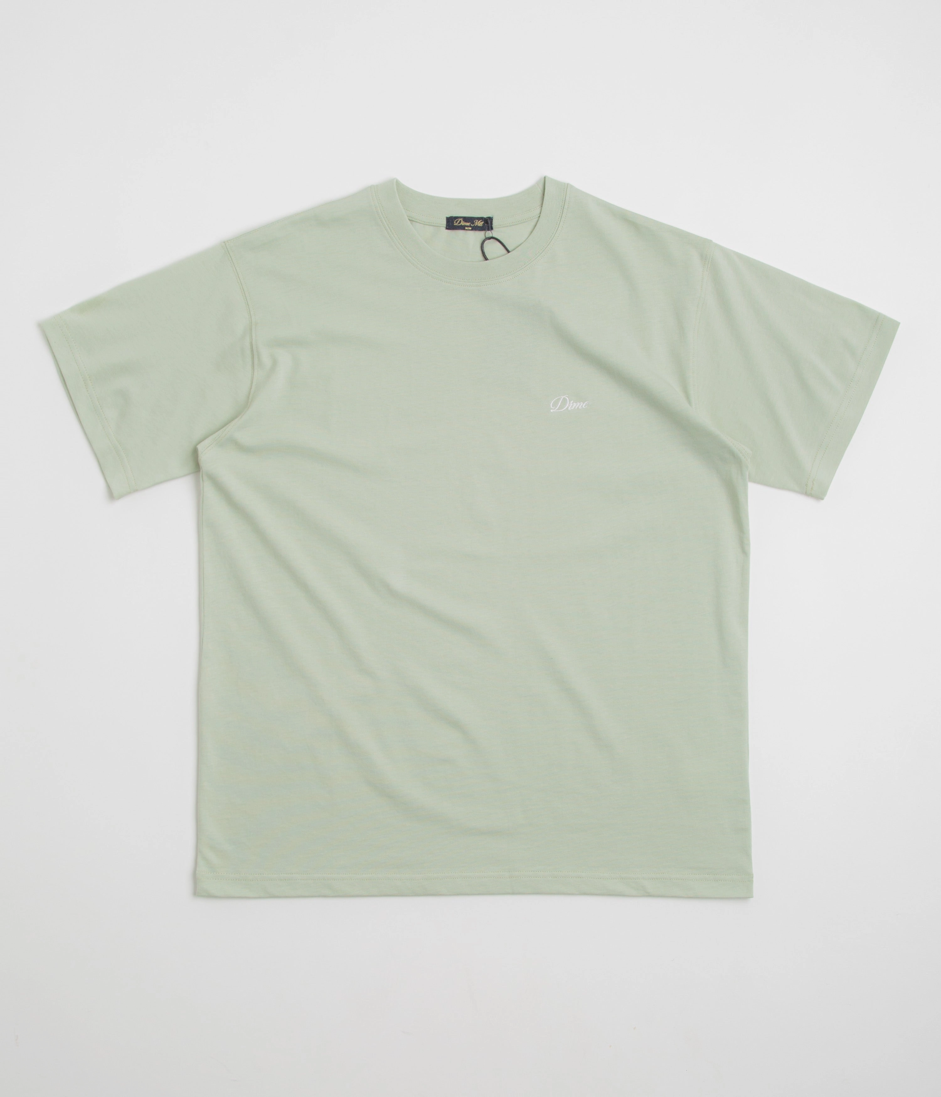 Dime Cursive Small Logo T-Shirt - Charcoal Moss birthday cycling event