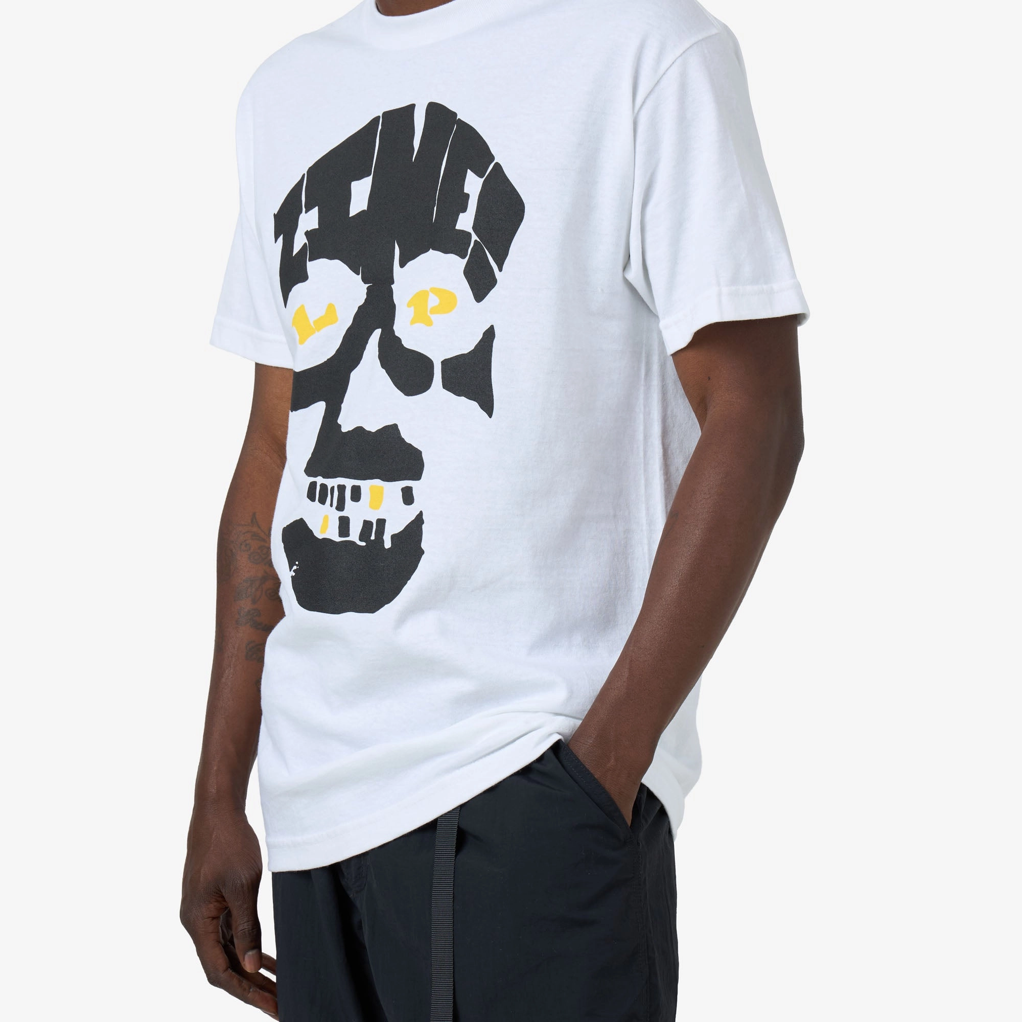 Square Neck Lilypad Zinnes T-Shirt White