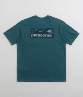 two-piece racerback Patagonia Boardshort Logo Pocket Responsibili-Tee T-Shirt - Wetland Blue