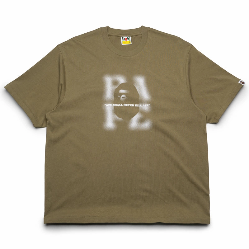 Striped style restaurant event A Bathing Ape Blur Logo Tee - Olive Drab