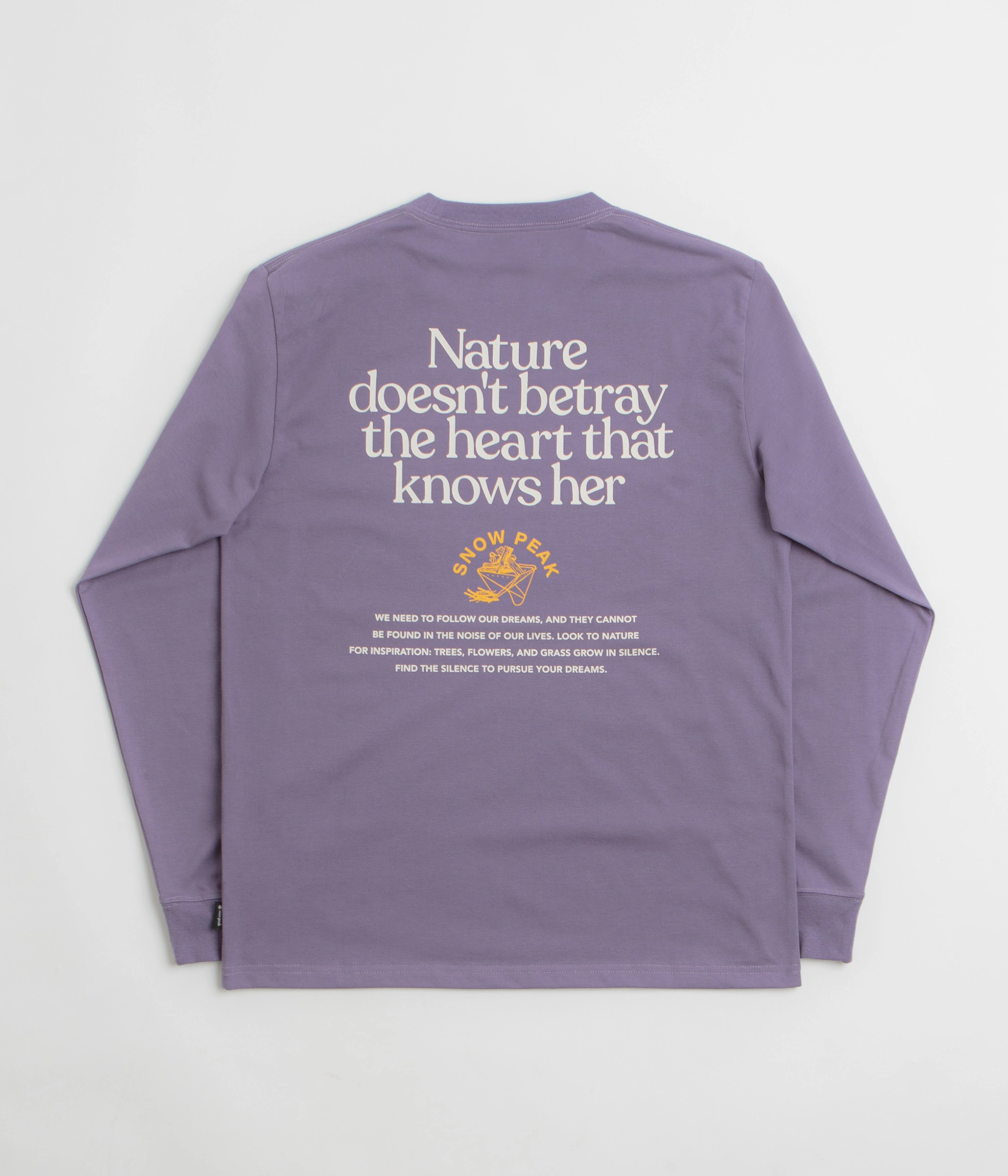 Snow Peak Living With Nature Long Sleeve T-Shirt - Purple rhinestone