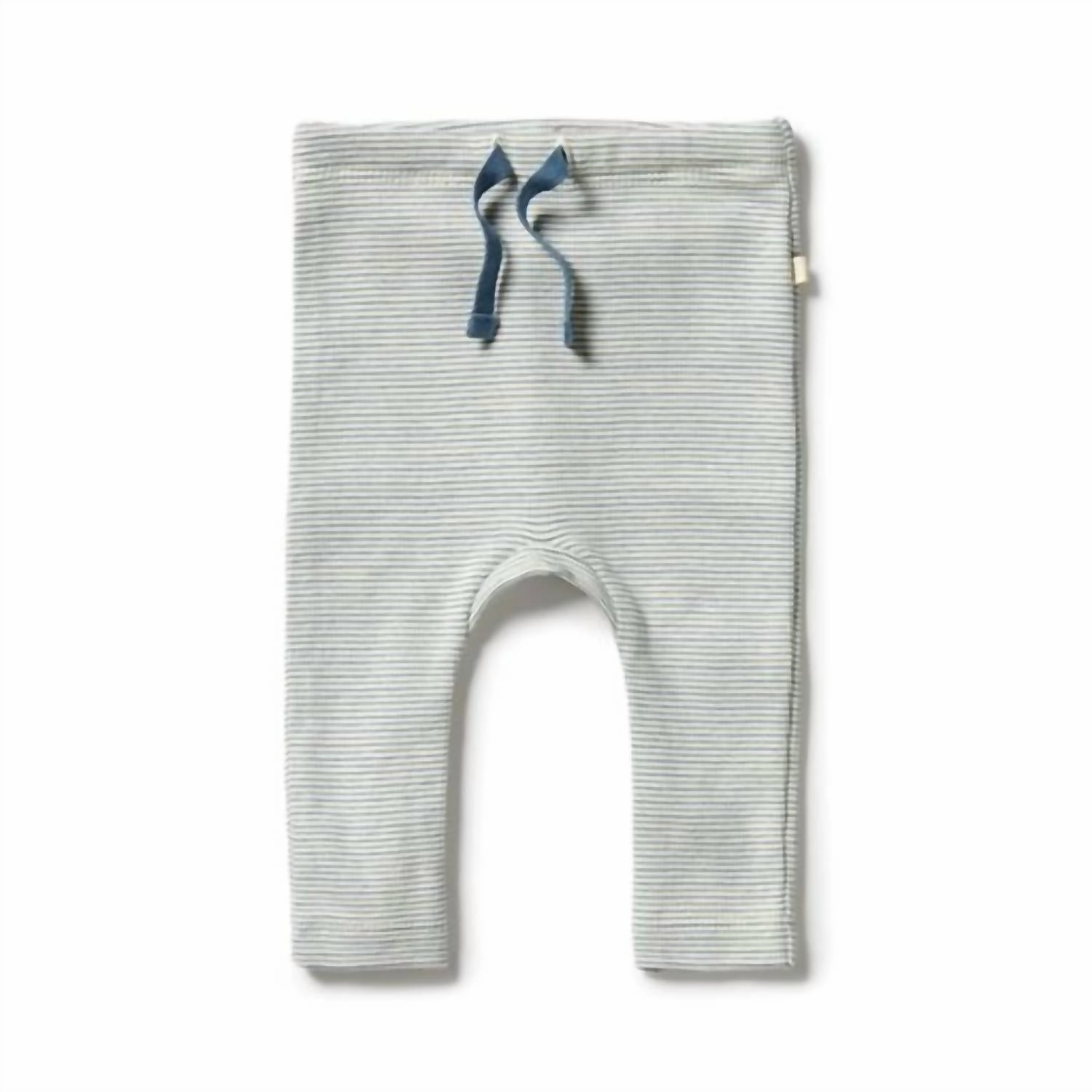 Stretch Fit Kid's Organic Stripe Leggings In Bluestone