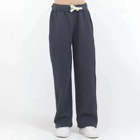 Bow Puff Wide Leg Pants In Black Essential Look