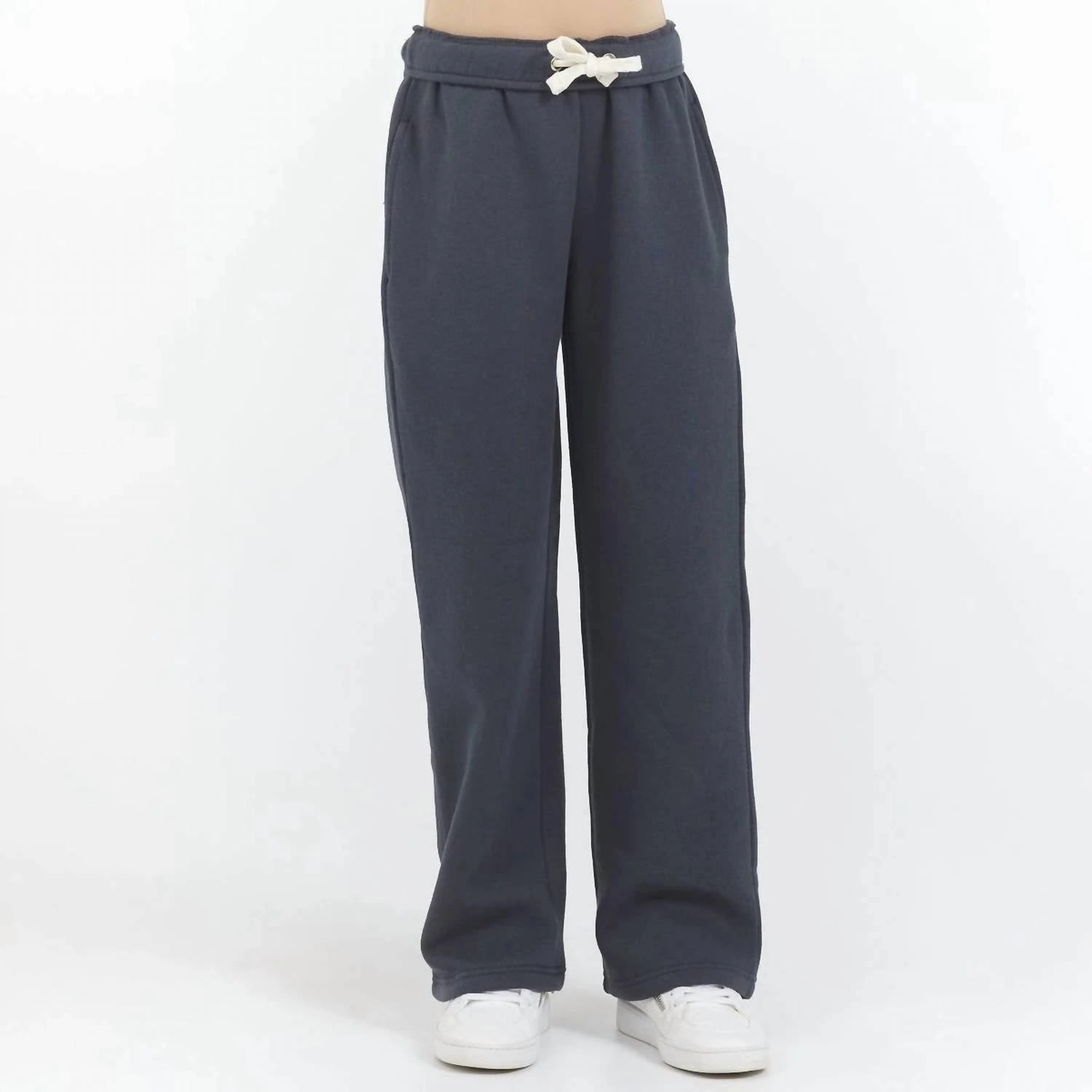 Bow Puff Wide Leg Pants In Black Essential Look