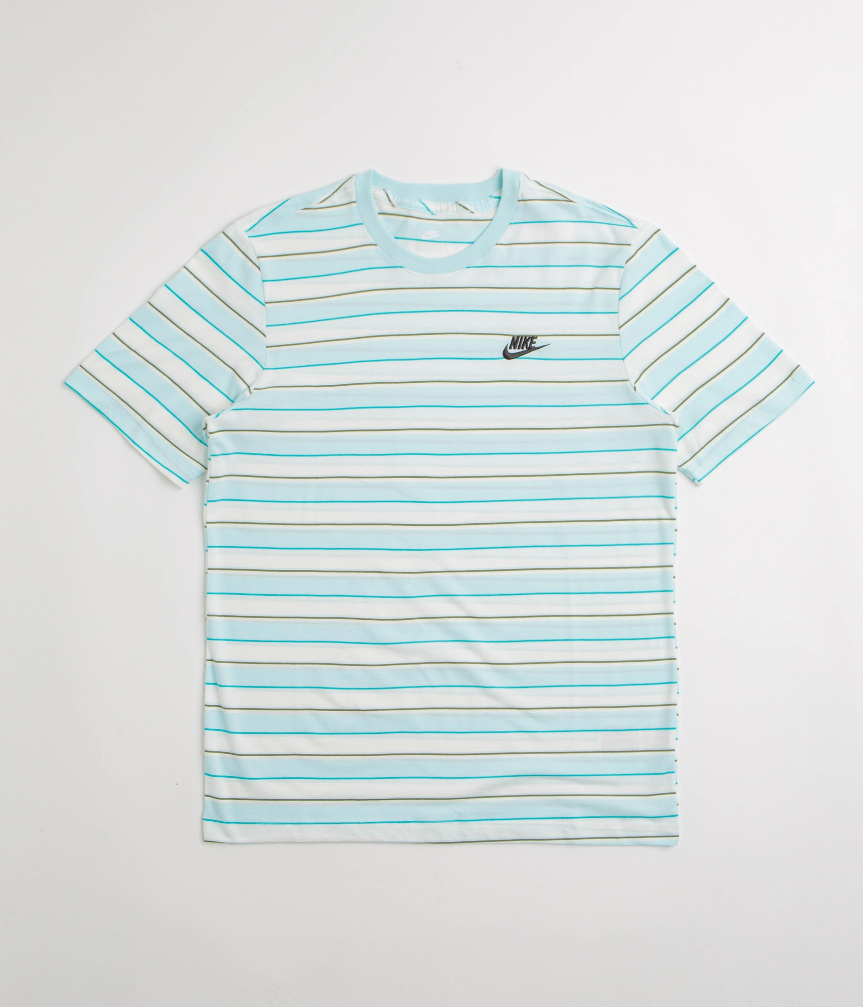 Nike Stripe Club T-Shirt - Glacier Blue / Black vintage cycling event