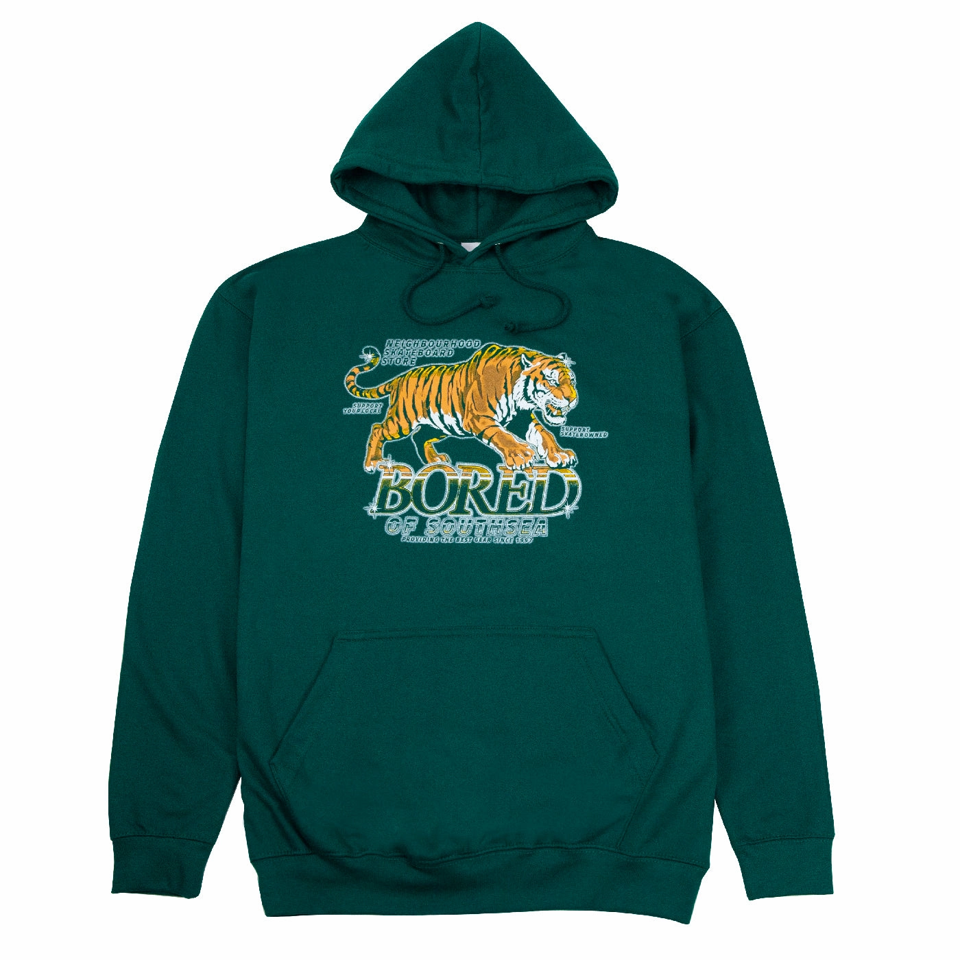 Bored of Southsea Airbrush Tiger Hoodie - Rainforest Timeless Street Minimalist Aesthetic