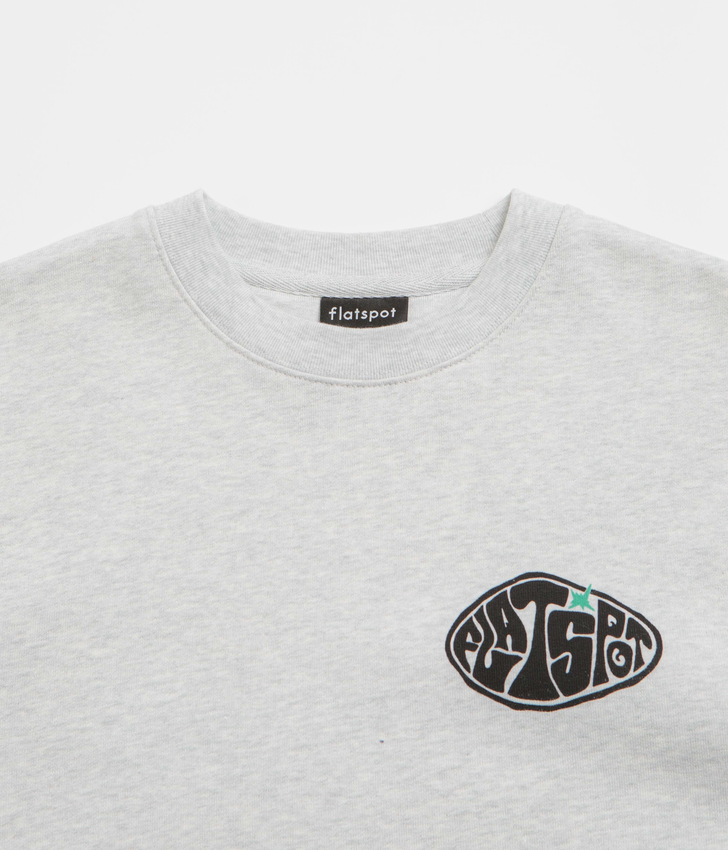 flatspot Hole Crewneck Sweatshirt - Cool Heather Grey hat accents