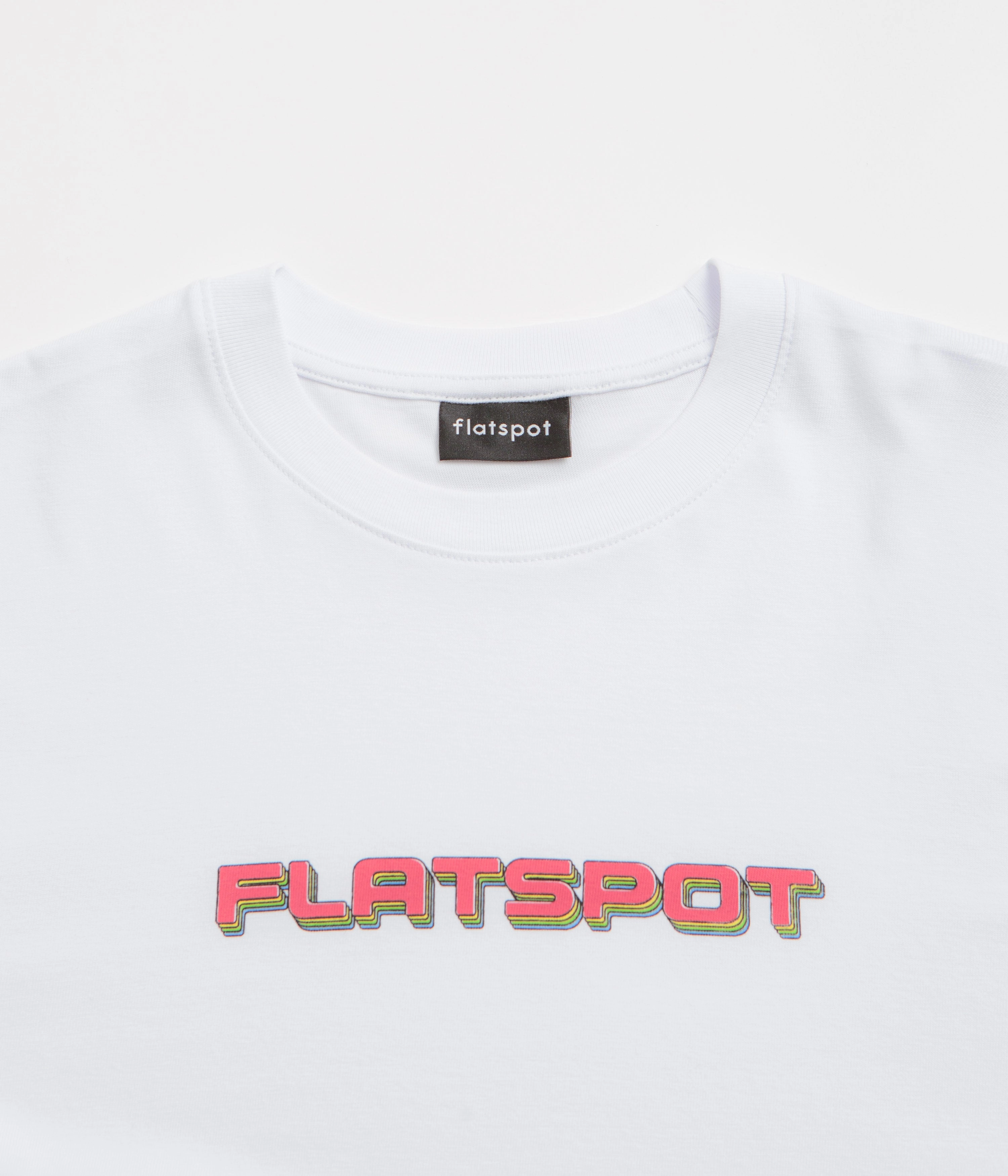 flatspot Repeat Logo T-Shirt - White solo venue event Pastel Shade
