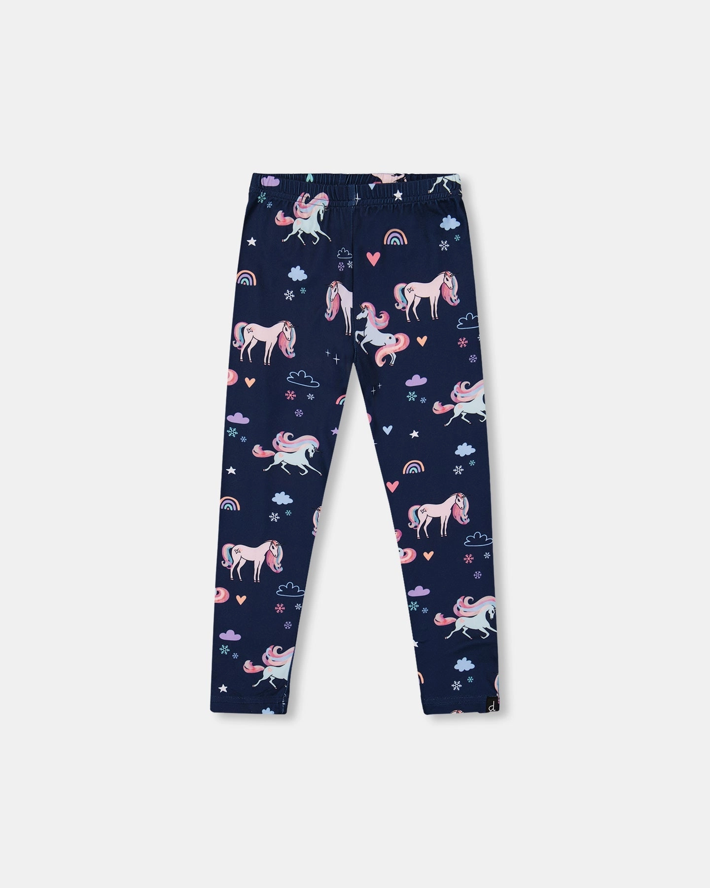 Effortless Fit Stretch Jersey Leggings Navy Unicorn Print