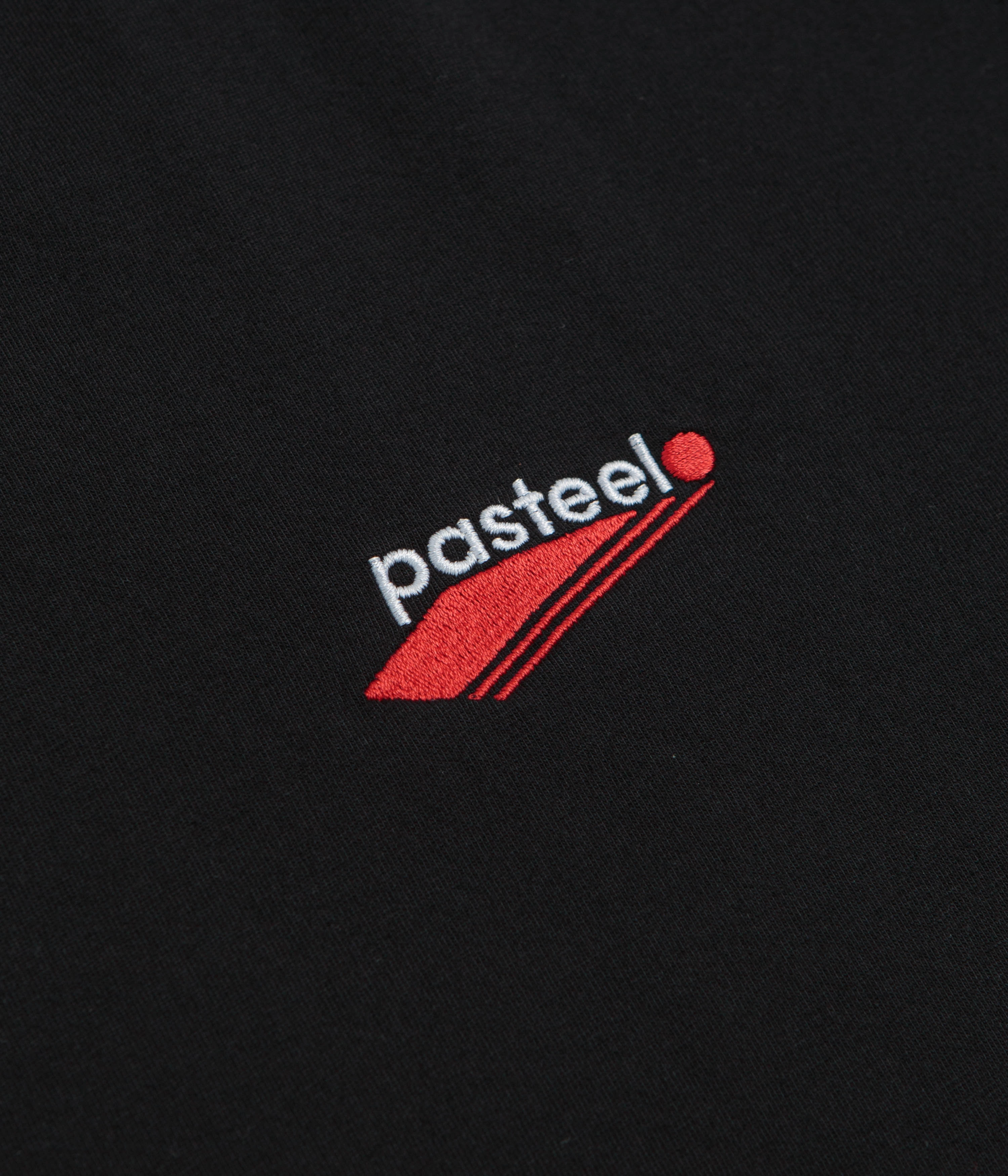 Pasteelo Embroidered O.G. T-Shirt - Black Layered Hem Reinforcement