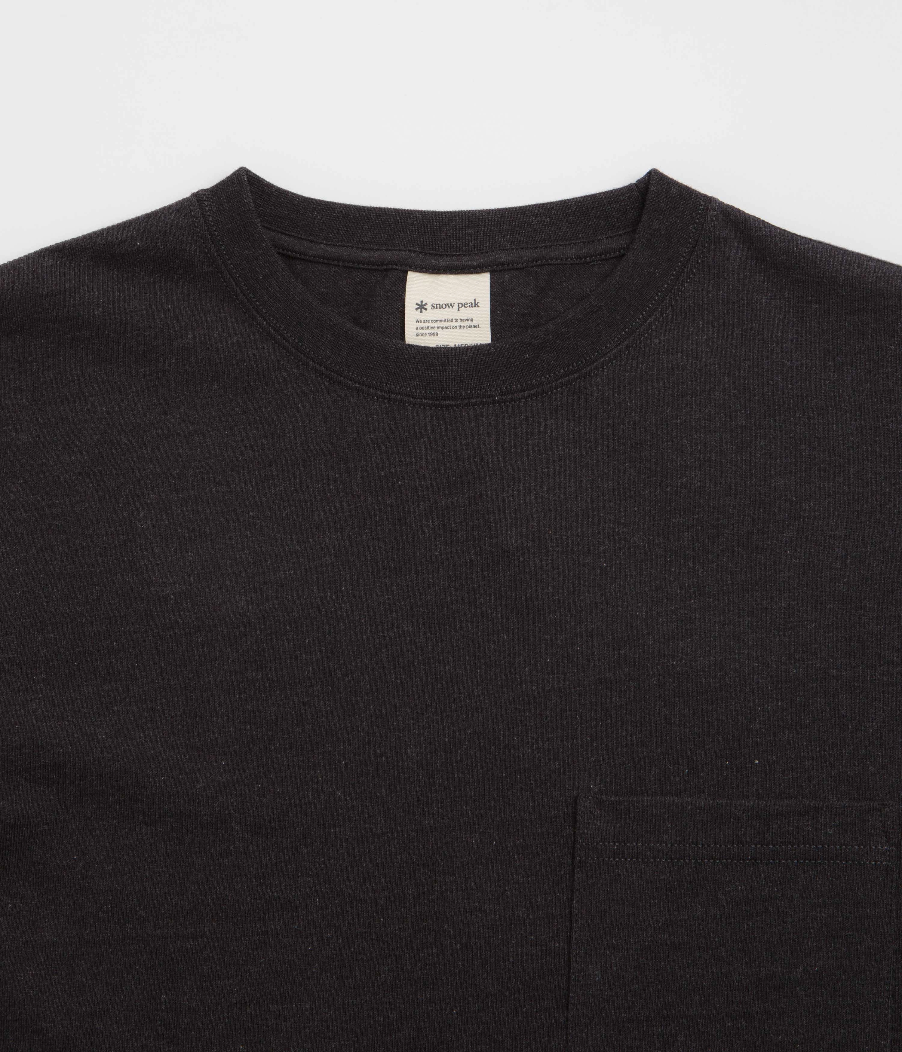 adjustable sleeves Airbnb venue Snow Peak Recycled Cotton T-Shirt - Black