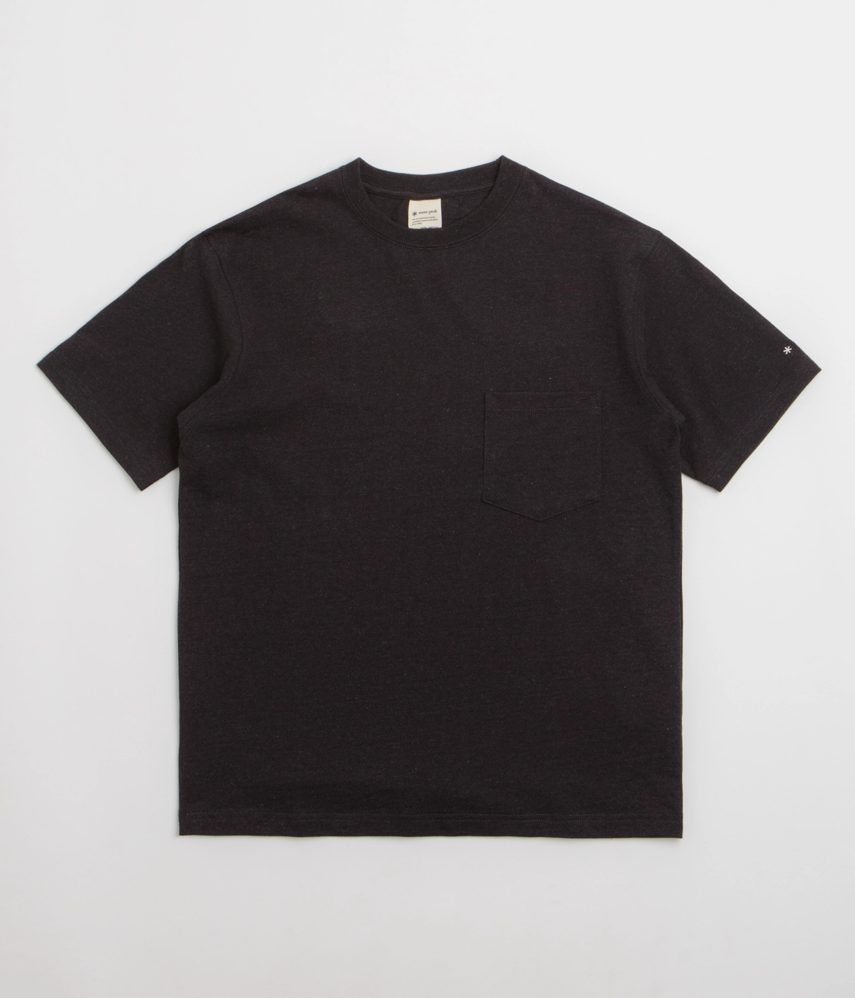 Minimalist Snow Peak Recycled Cotton T-Shirt - Black