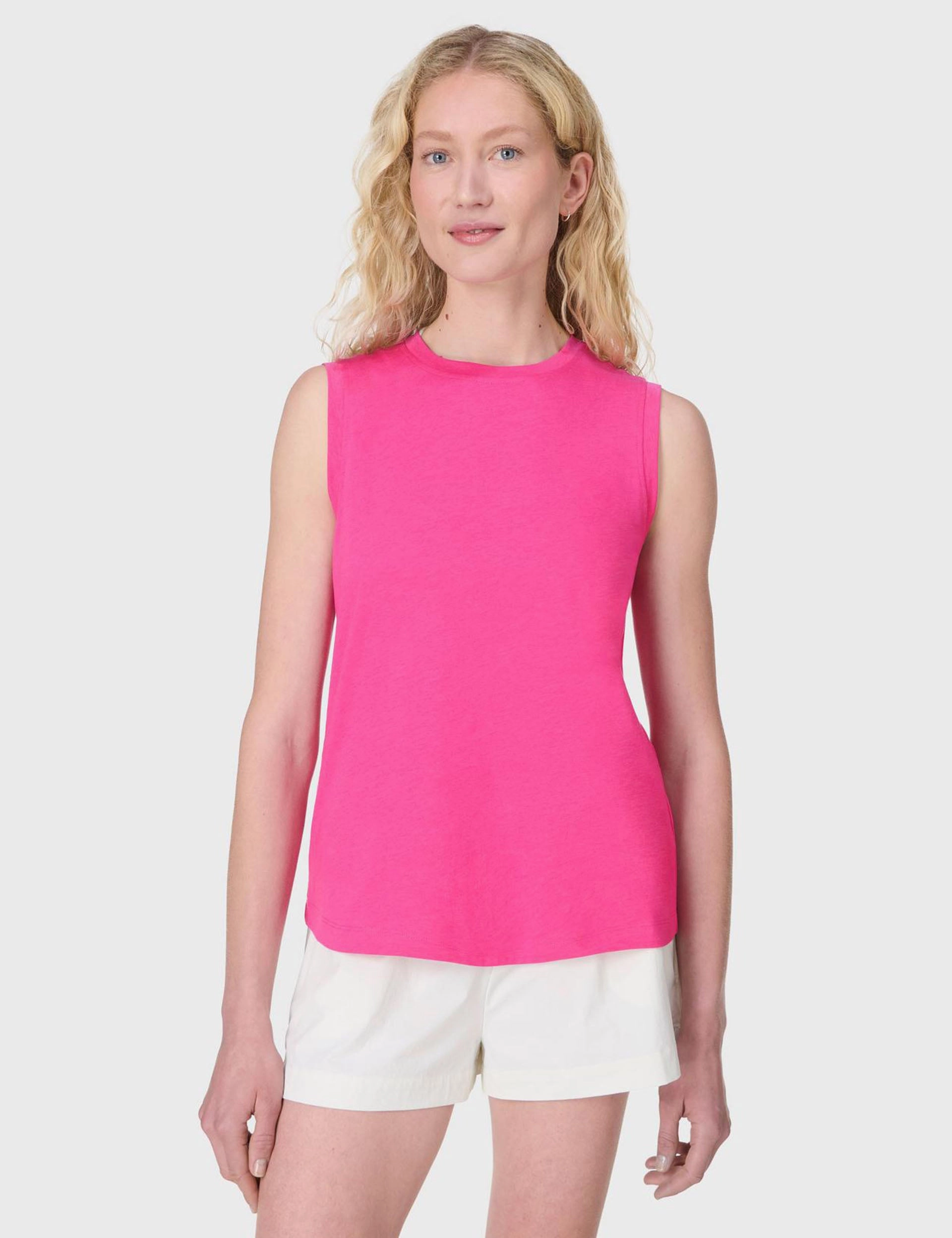 NonToxic Certification WrinkleFree Material Essential Sleeveless Vest - Fuchsia Pink