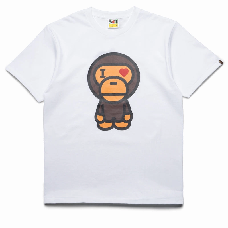 jewelry A Bathing Ape Heart Baby Milo Tee - White
