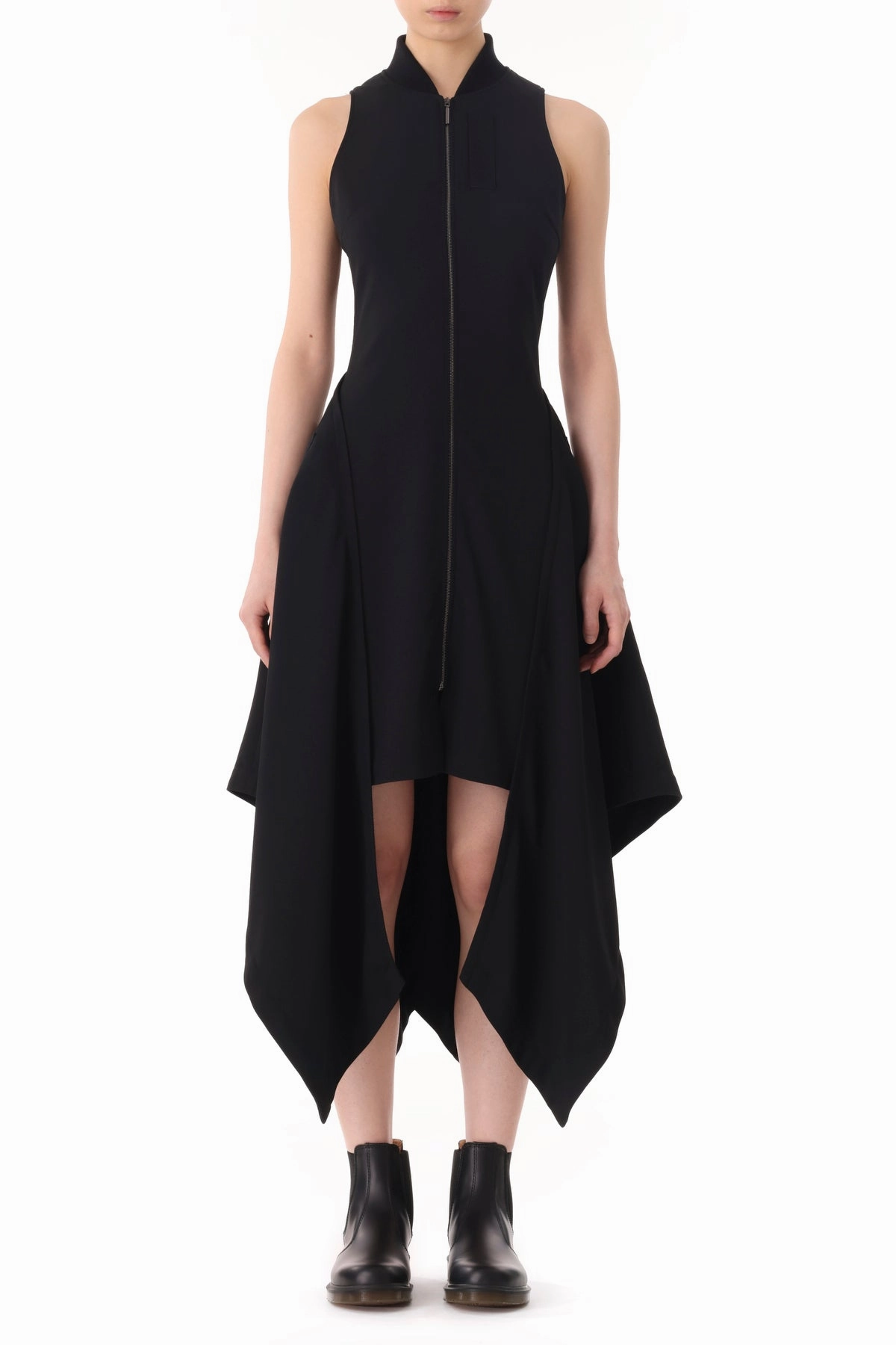 FLUID CREPE BOMBER FIT AND FLARE DRESS Neutral Finish