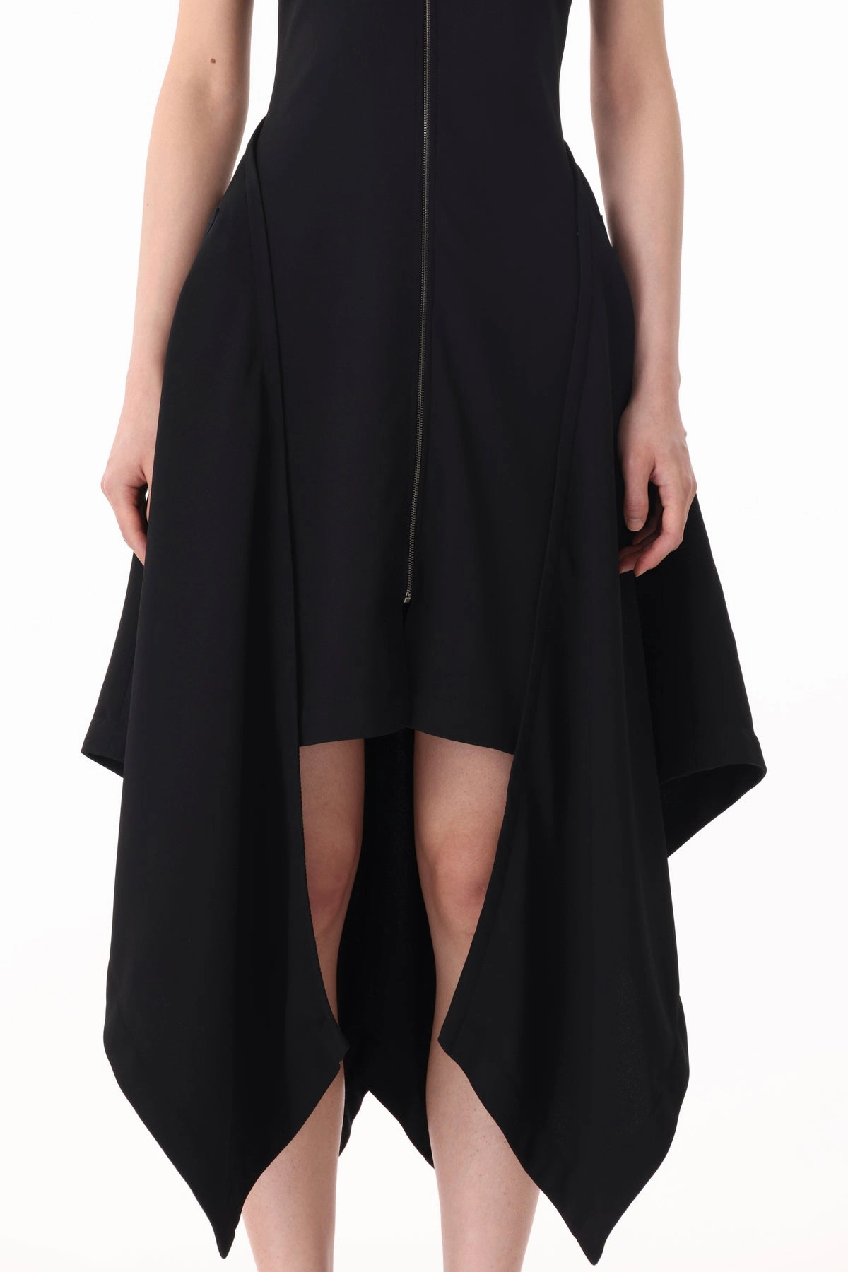 Calm Silhouette Luxe Look FLUID CREPE BOMBER FIT AND FLARE DRESS