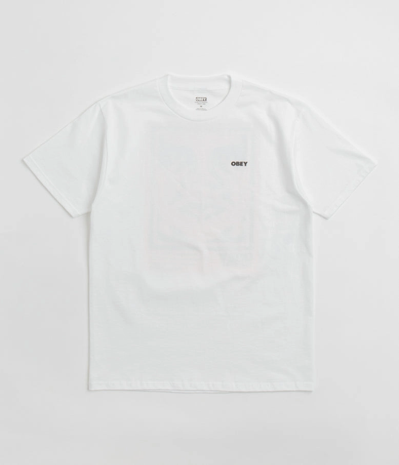 Obey Icon Stencil Flame T-Shirt - White ribbon theater event