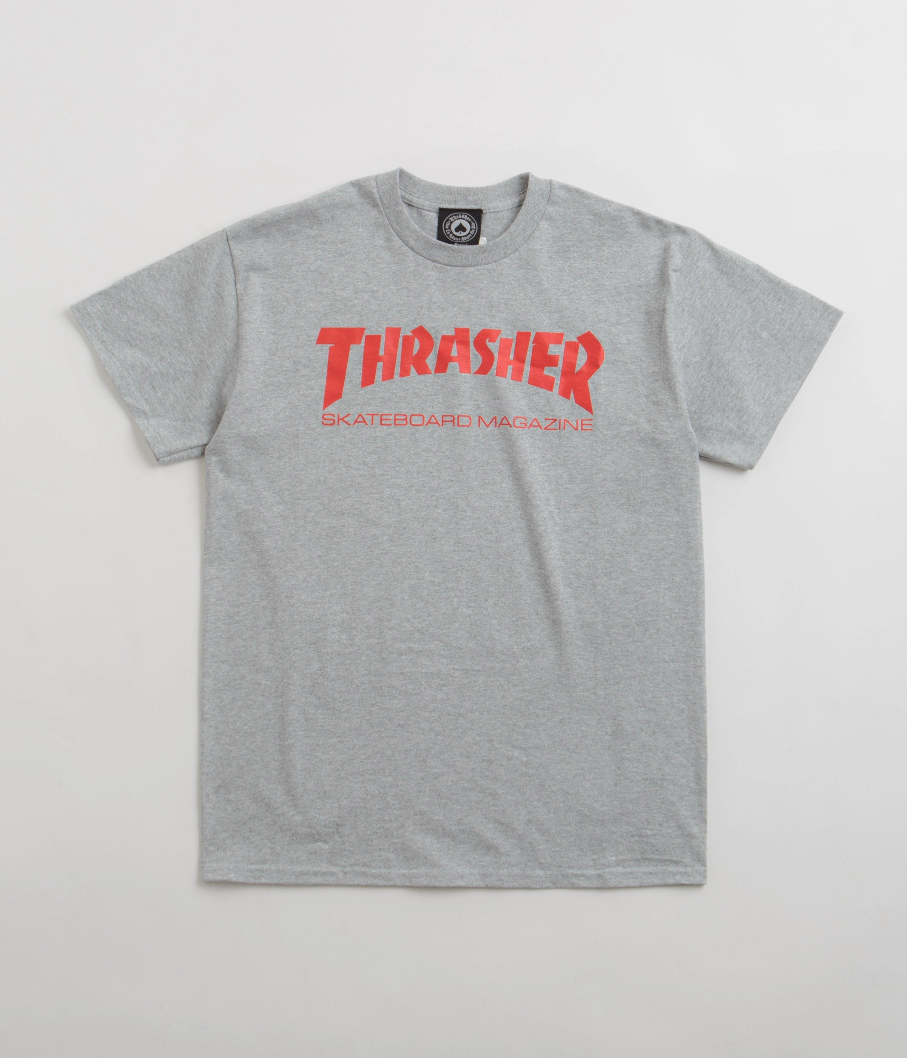 top Limited Edition Thrasher Skate Mag T-Shirt - Grey / Red