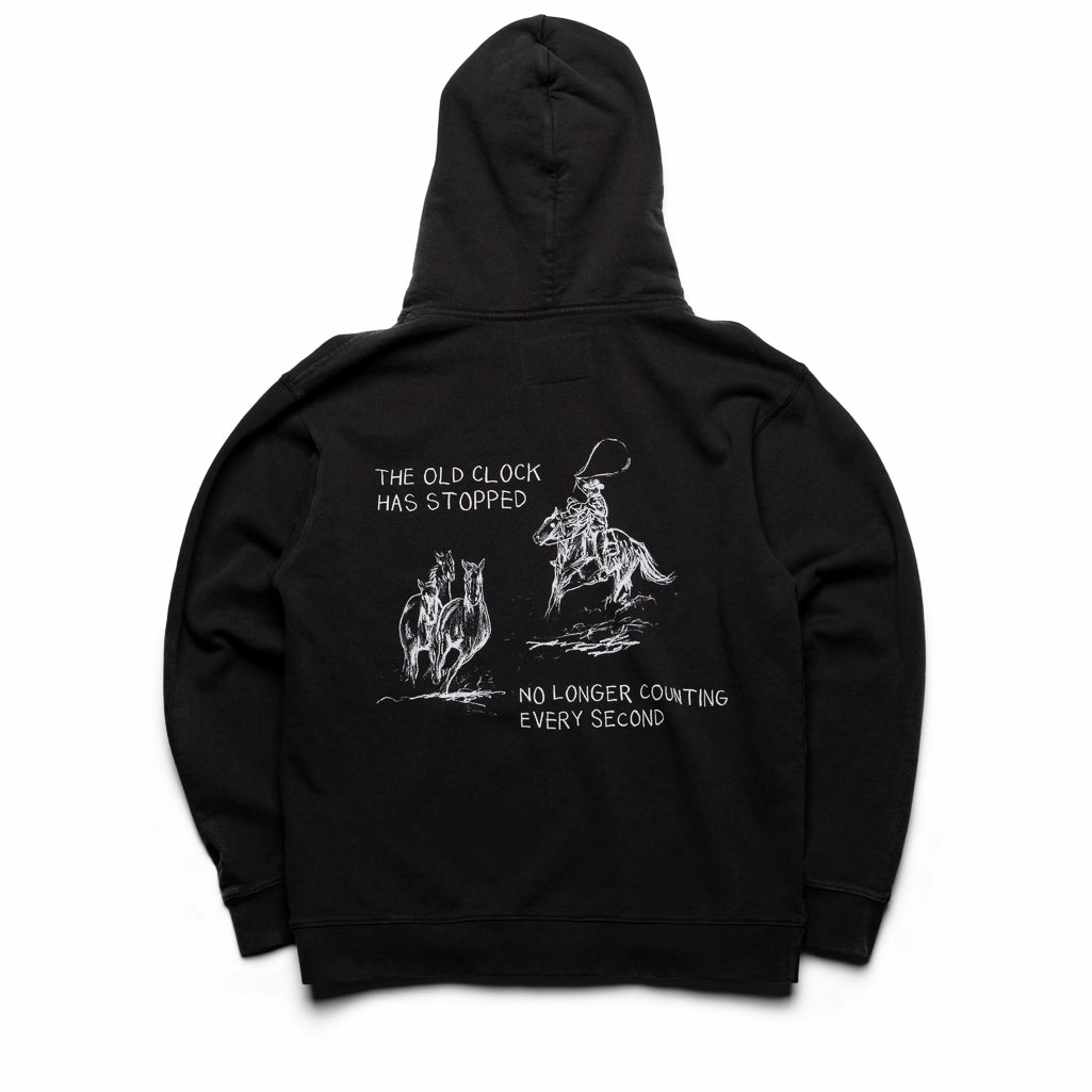 One Of These Days Counting Every Second Hoodie - Black Stretch Knit Construction