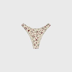 Frankies Bikinis Dove Beaded Bottom - Strawberry Field Print Quality Material No Fuss Fit