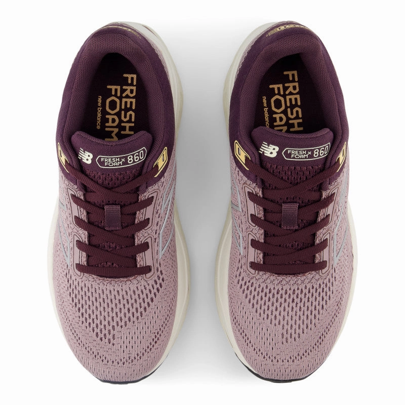 Fresh Foam X 860v14 - Ice Wine with Plum Brown and Silver Metallic - Women's Ventilation Channel Network Low noise