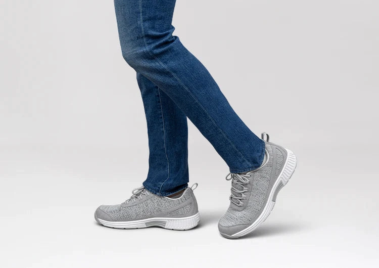 ORTHOFEET Men Lava Stretch Knit - Gray Ventilated Airflow Fog Jog