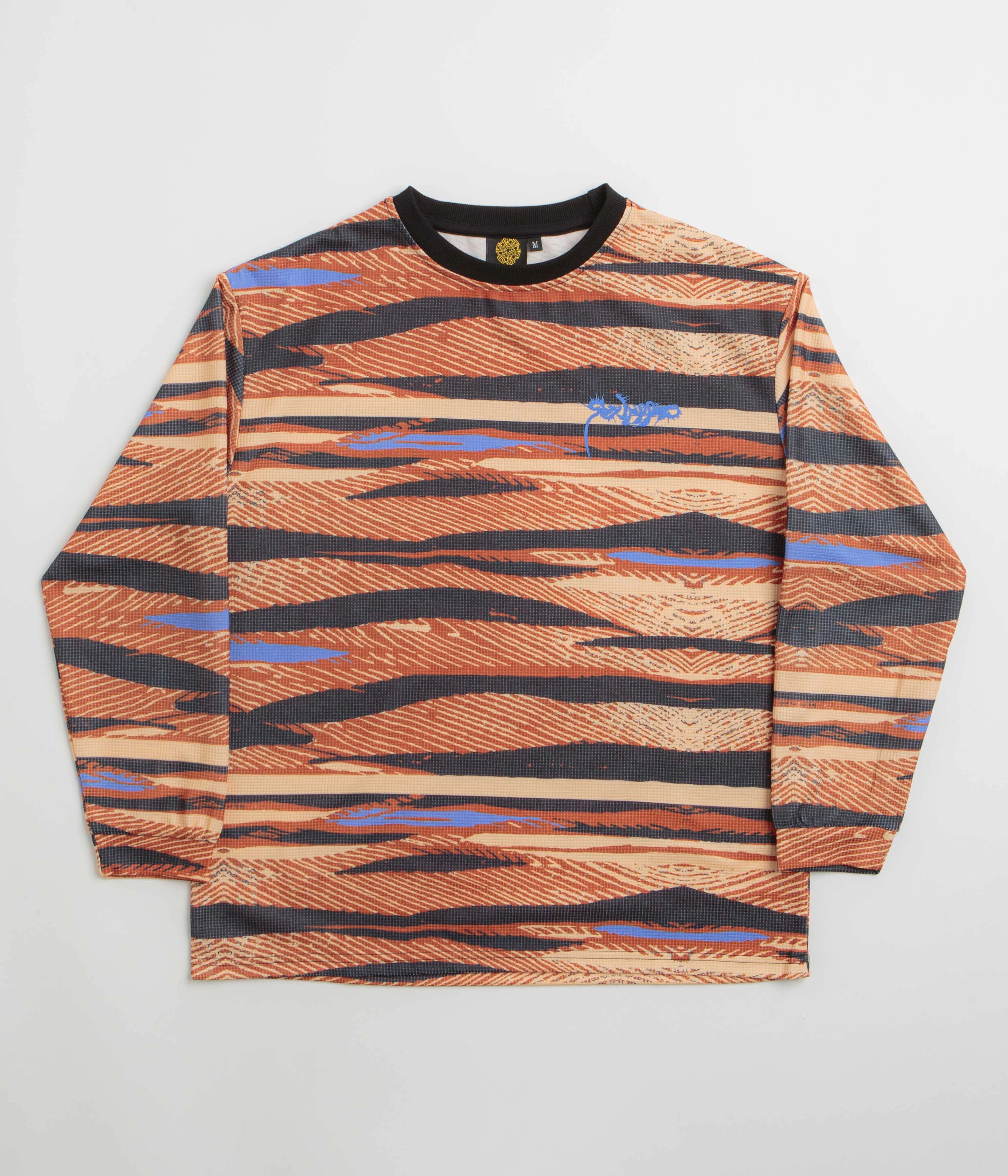 Sexhippies Sublimated Thermal Long Sleeve T-Shirt - Tan / Black sleep shorts silhouette billiards venue