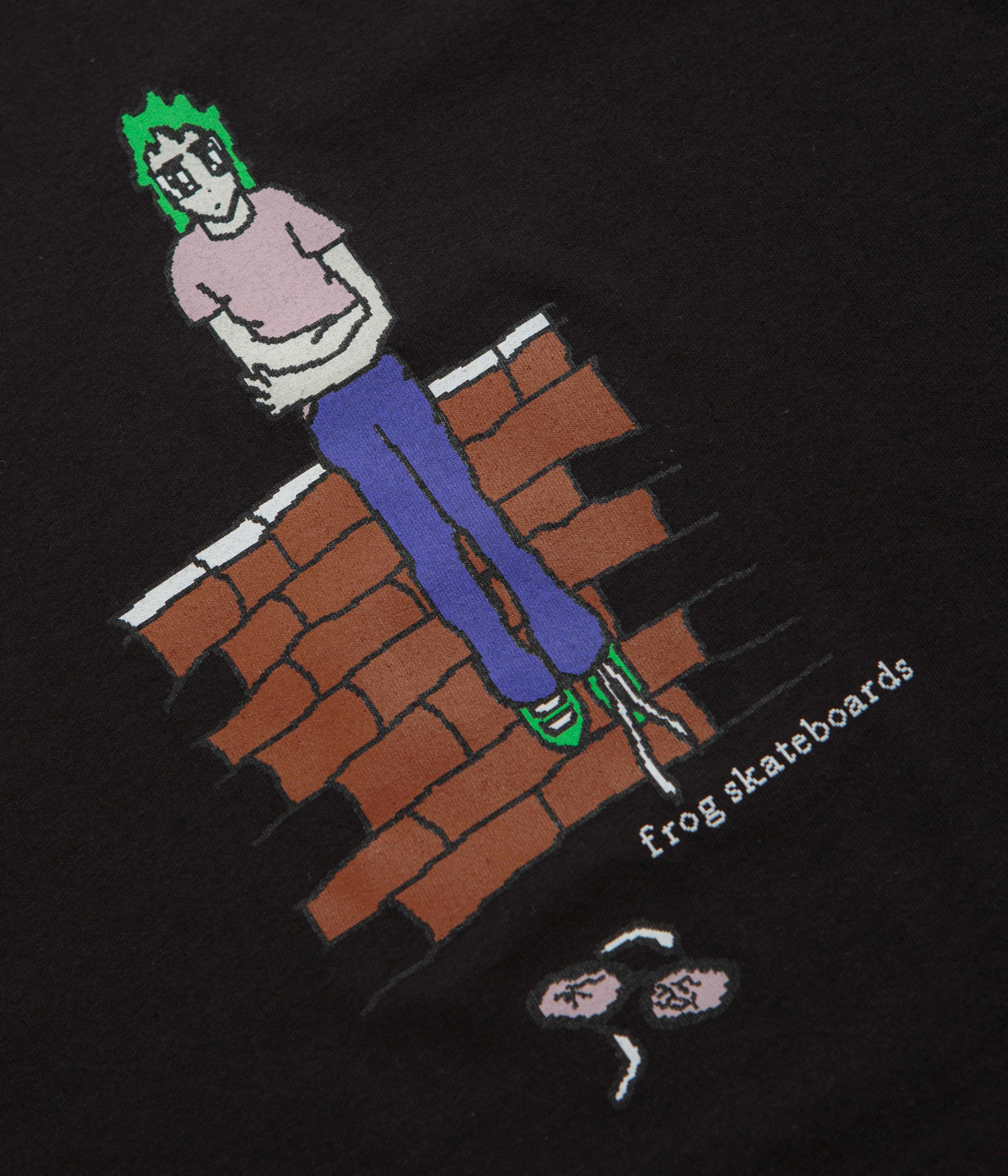 standalone piece surfing venue Frog Broken Glasses Long Sleeve T-Shirt - Black