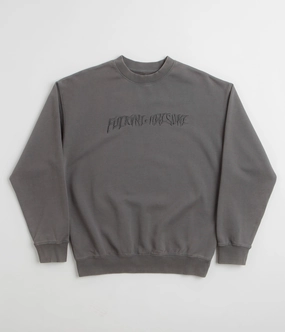 Fucking Awesome Distressed Stamp Crewneck Sweatshirt - Black Casual Wear simple design