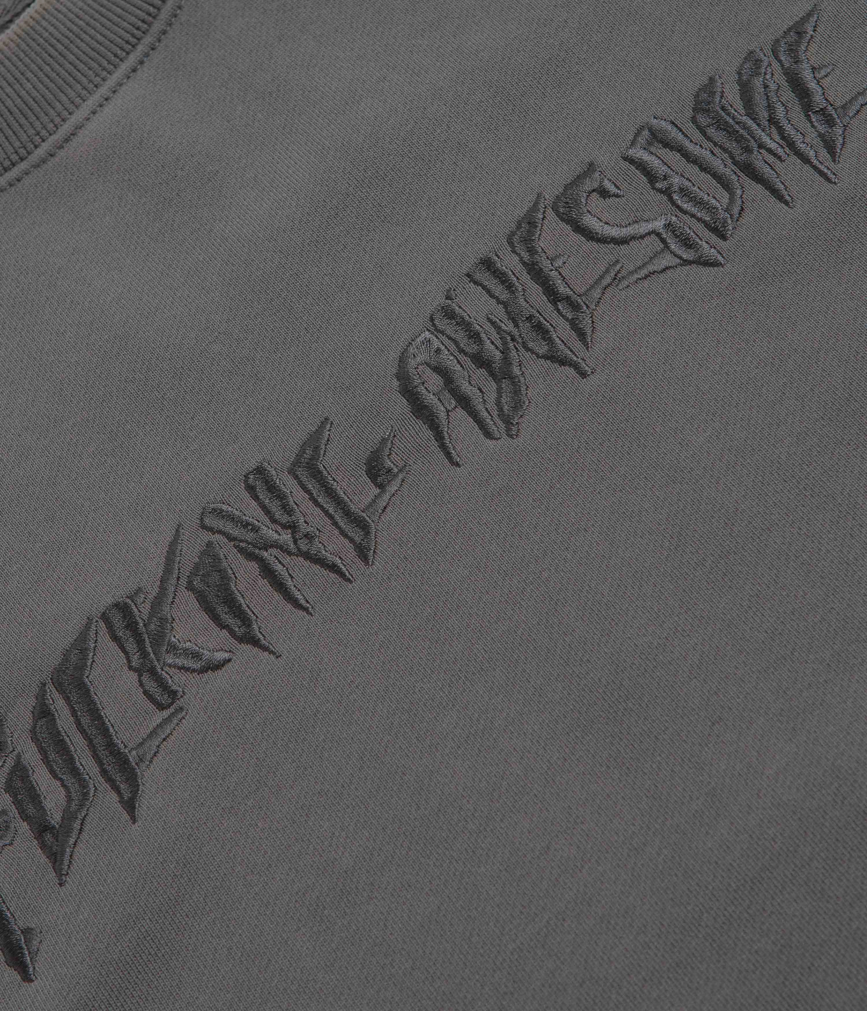 Performance Ready Fucking Awesome Distressed Stamp Crewneck Sweatshirt - Black