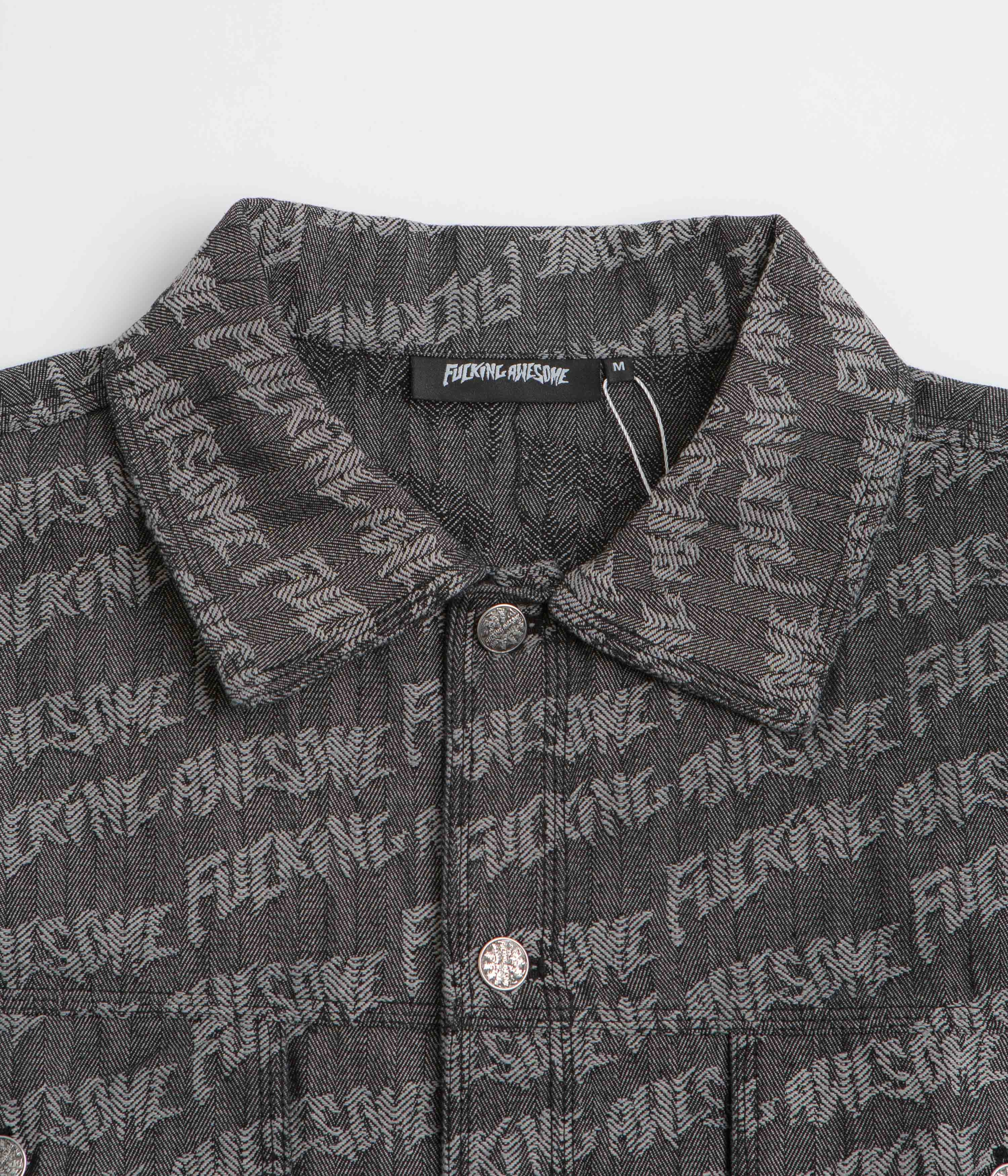 Tech Utility Fucking Awesome Herringbone Work Jacket - Black / Light Grey