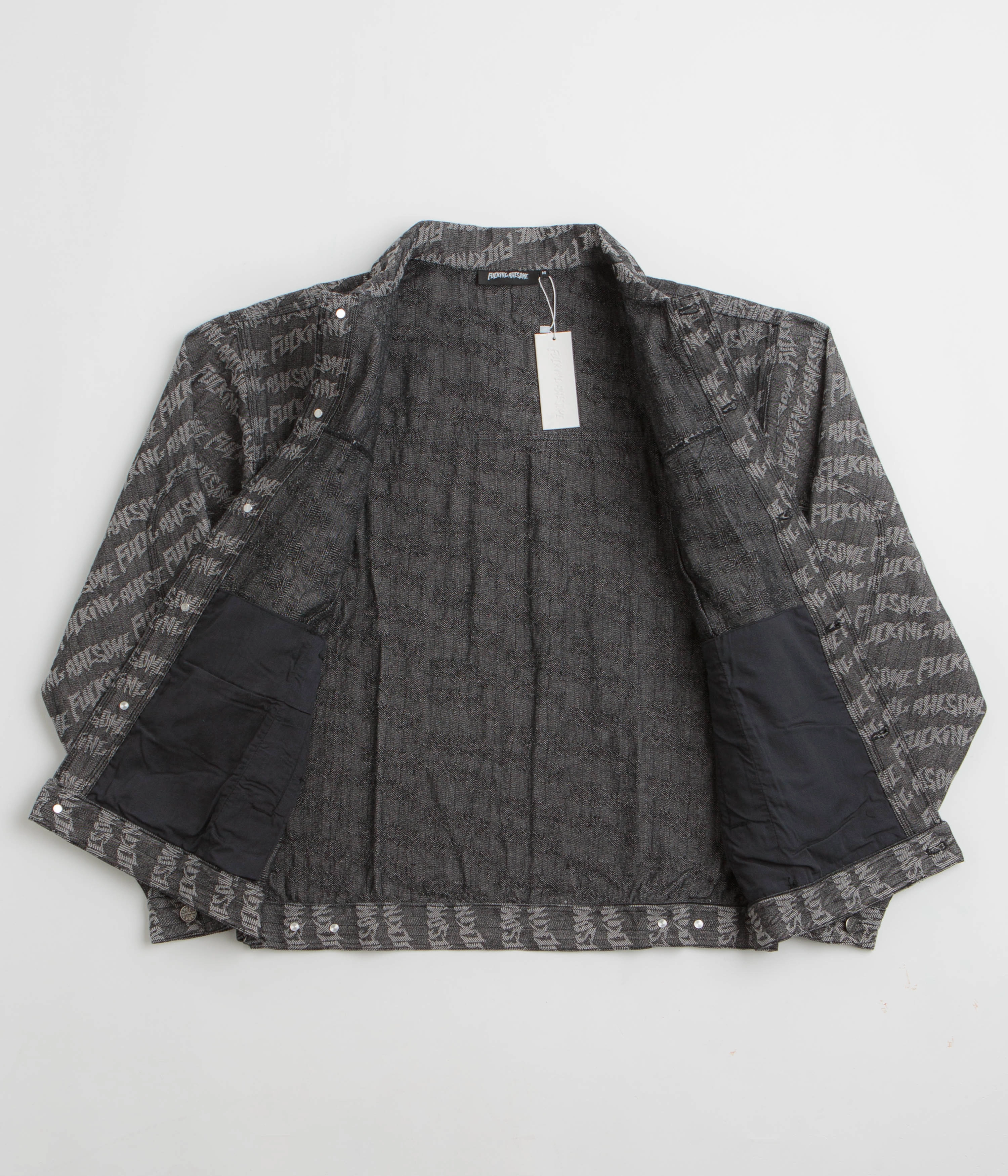 Fucking Awesome Herringbone Work Jacket - Black / Light Grey Adjustable Modern