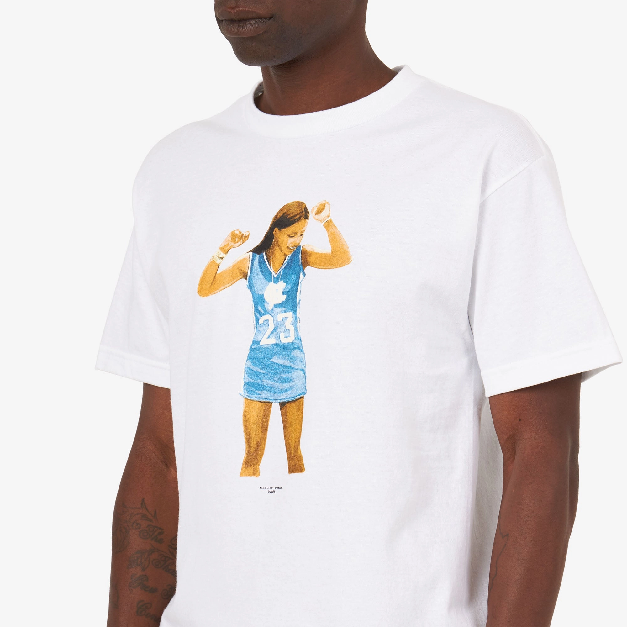 Formal Wear Windy day Full Court Press Mya T-shirt / White