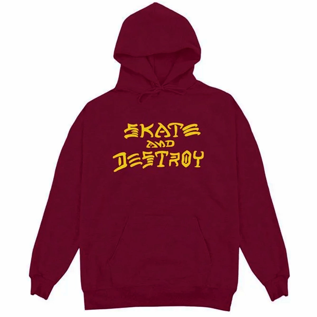 Elastic Fit Thrasher - Skate & Destroy Hoodie Maroon